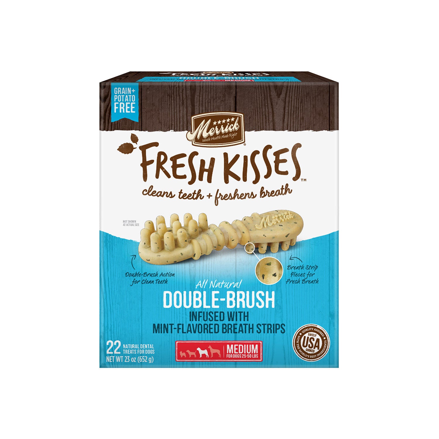 Merrick Fresh Kisses Mint Strips Medium Dog Treats