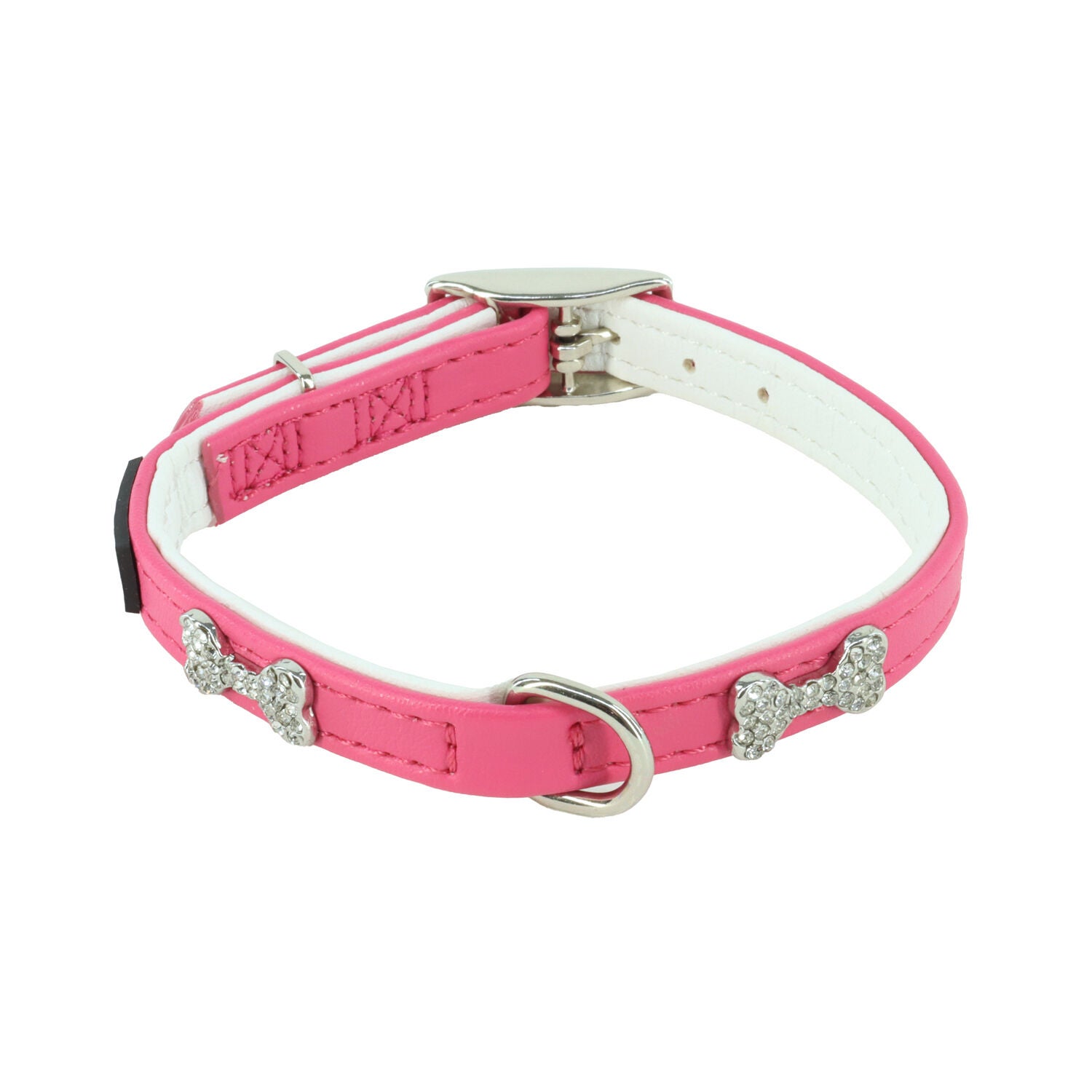 Li'l Pals&reg; By Coastal&reg; Posh B'dazzled Bone Dog Collar, Pink