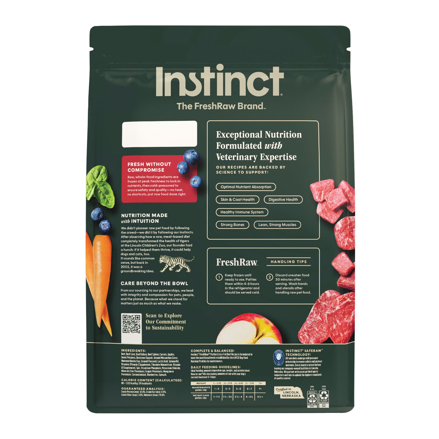Instinct Raw Beef Patties Frozen Dog Food, 6-Lb