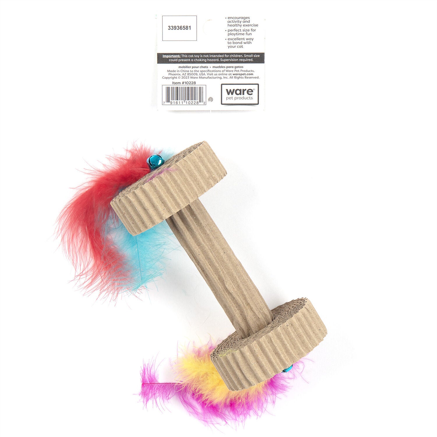 Ware Corrugated Barbell Roller Cat Toy