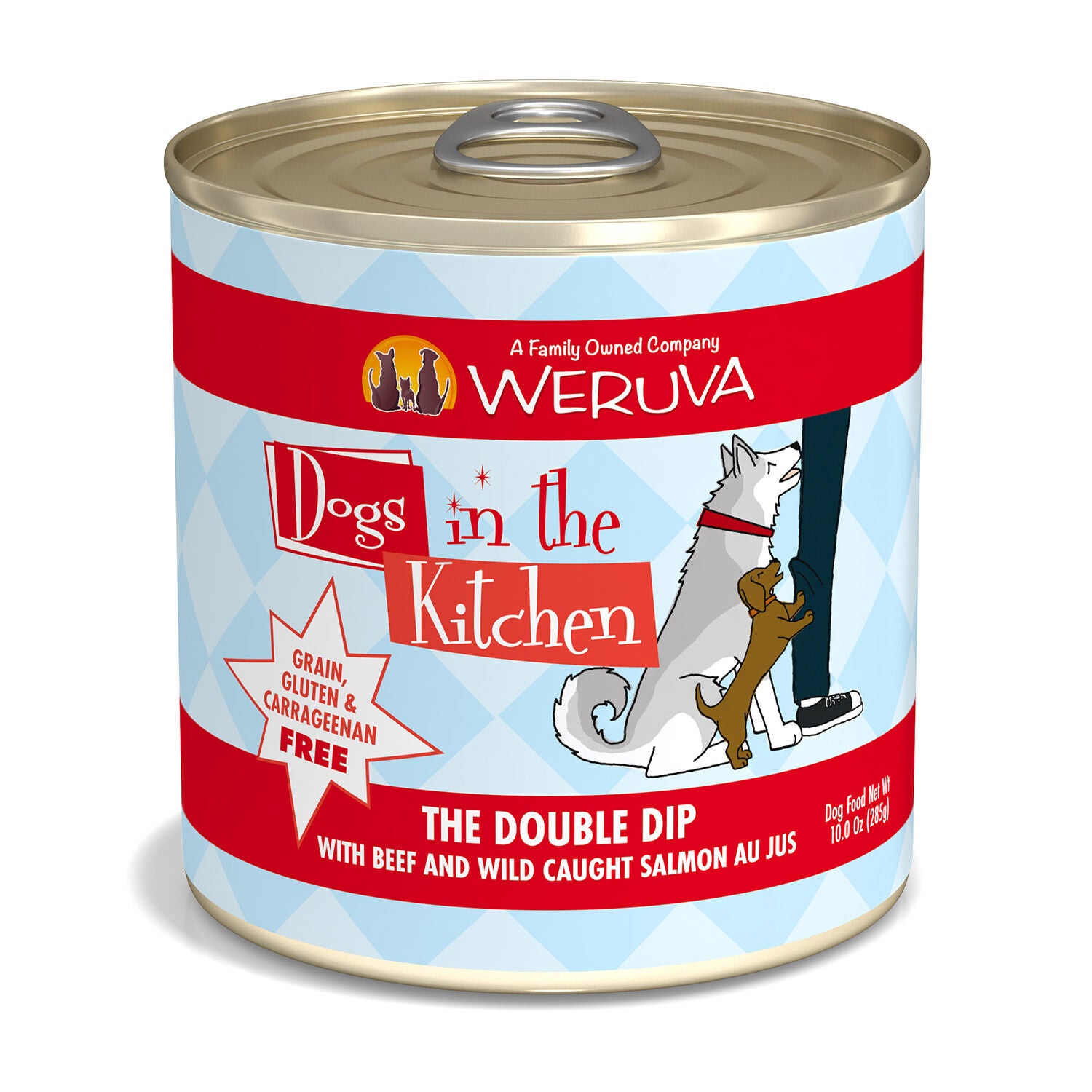 Weruva Dogs In The Kitchen, The Double Dip With Beef & Wild-Caught Salmon Au Jus Wet Dog Food, 2.8-Oz - Pack Of 12
