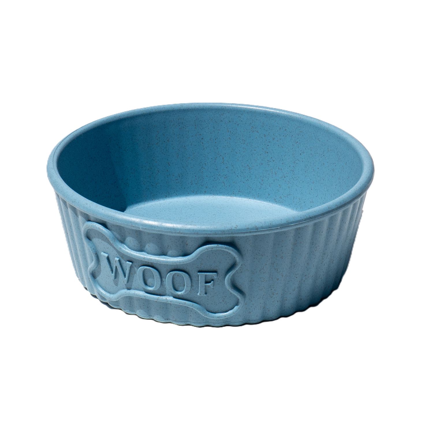 Abode Homewares Woof Light Blue Dog Bowl, Medium 6.3" Wide