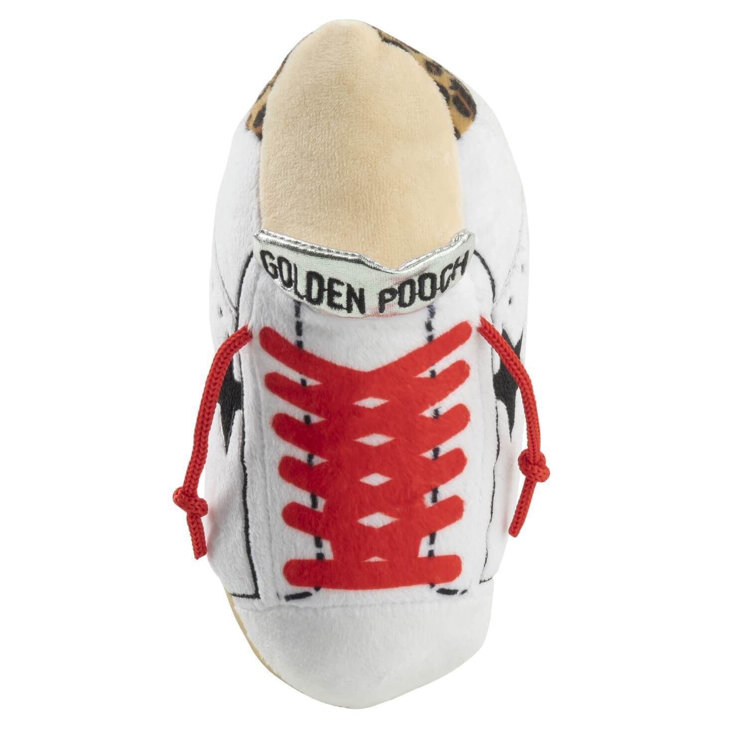 Haute Diggity Dog Golden Pooch Tennis Shoe Squeaky Plush Dog Toy