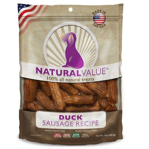 Loving Pets Natural Value Duck Sausages Soft Grain Free Dog Treats