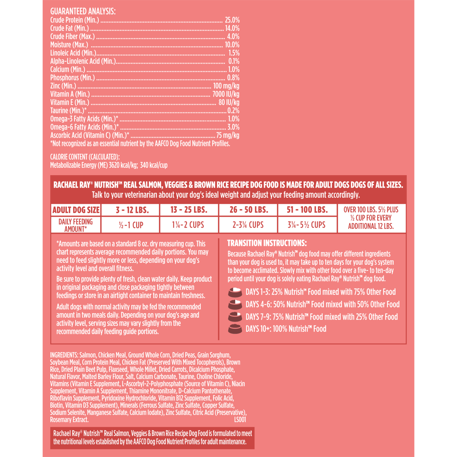Rachael Ray Nutrish&trade; Real Salmon, Veggies & Brown Rice Recipe Dry Dog Food, 28-Lb Bag