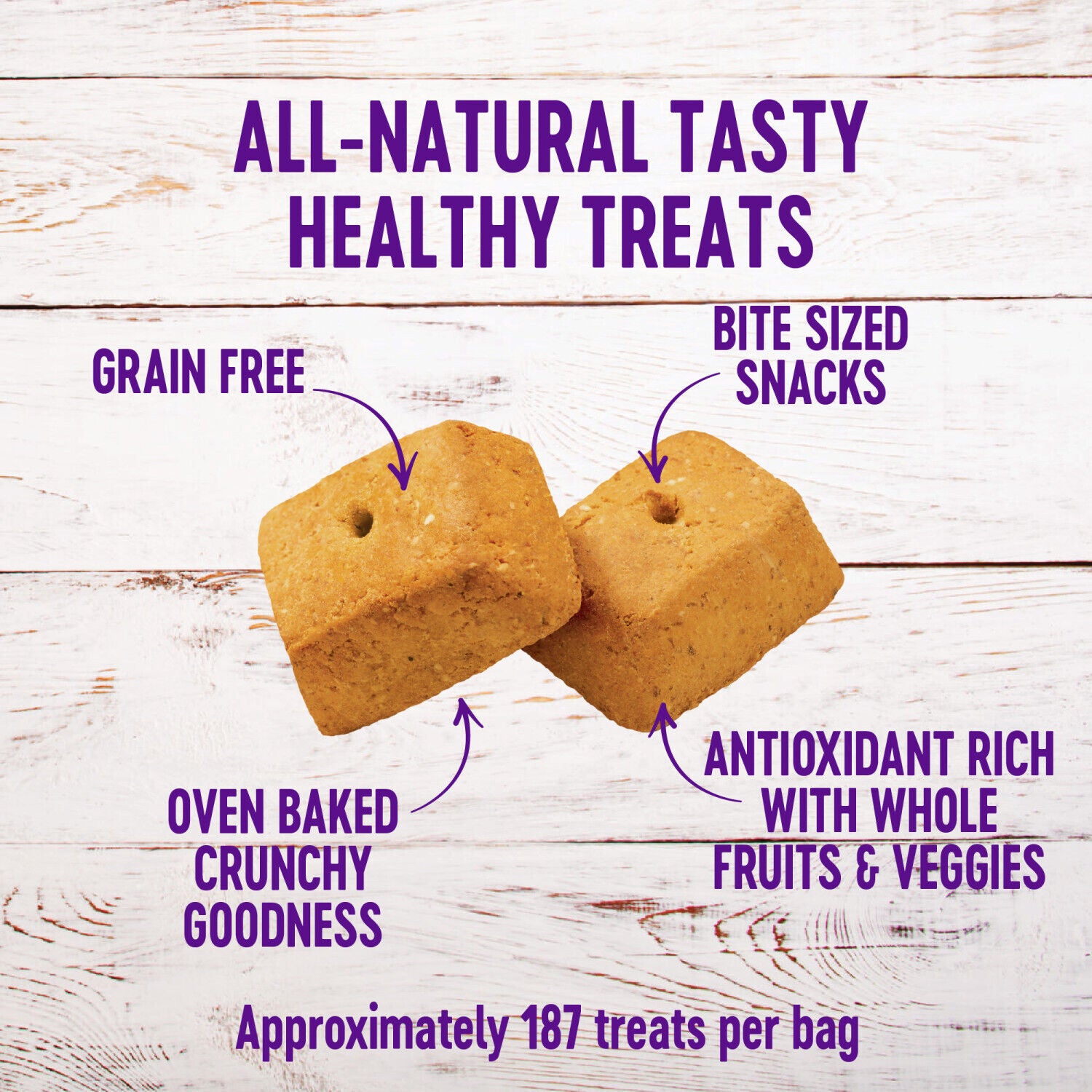 Wellness Wellbars Dog Treats, Natural, Training Treat, Grain Free, Crunchy Yogurt, Apples & Banana (45 Ounce Bag)