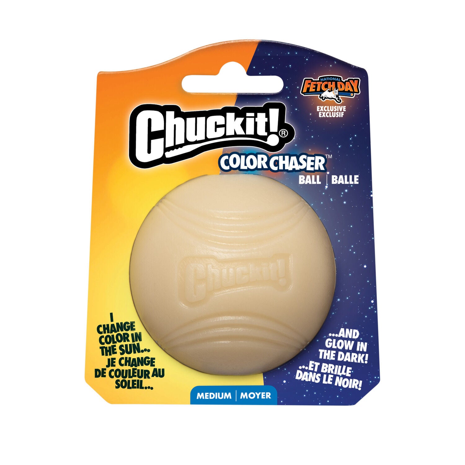Chuckit! Color Changing Glow In The Dark Ball Dog Toy, National Fetch Day Collection, Large, 1-Each