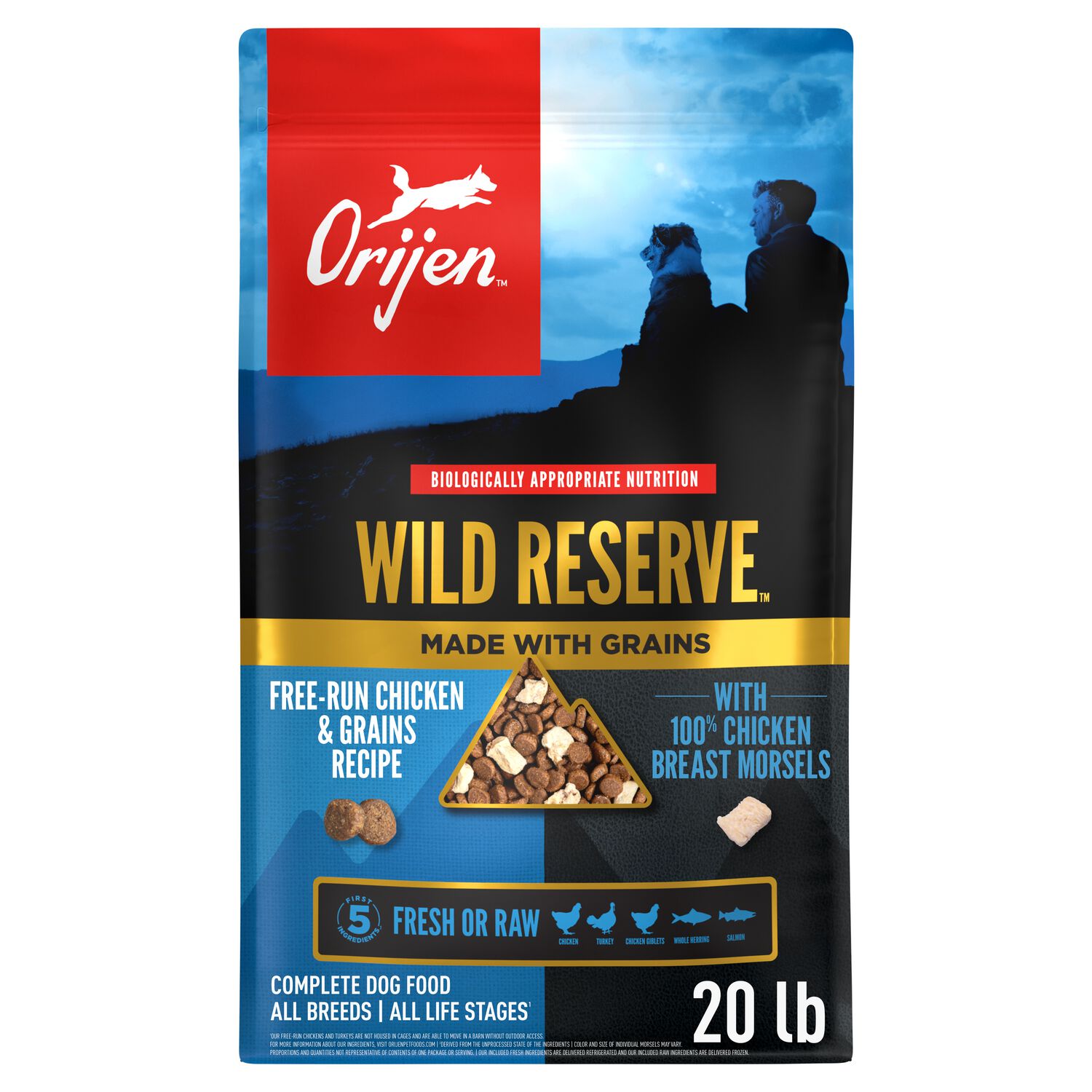 Orijen Wild Reserve Dry Dog Food, Free-Run Chicken & Grains Recipe, 20-Lb