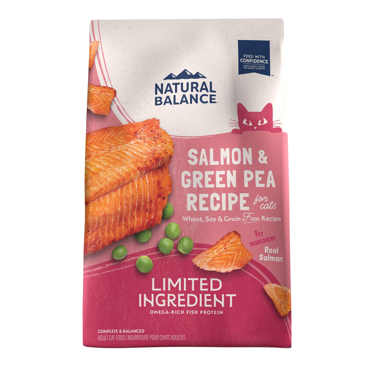 Natural Balance Limited Ingredient Grain Free Salmon & Green Pea Recipe Dry Cat Food, 4-Lb