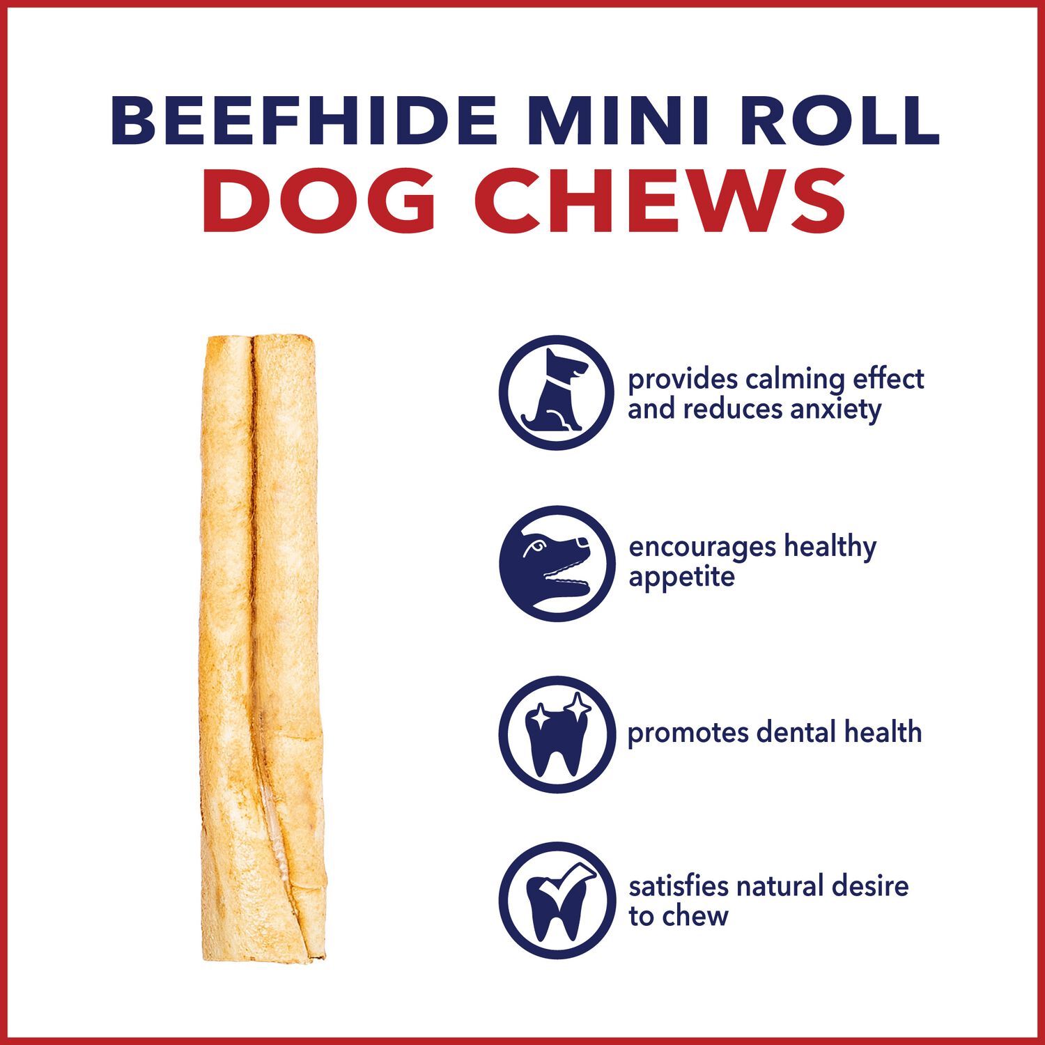 Pet Factory American Beefhide Mini Chicken Rolls Rawhide Dog Treats,  3" - 14 Pack