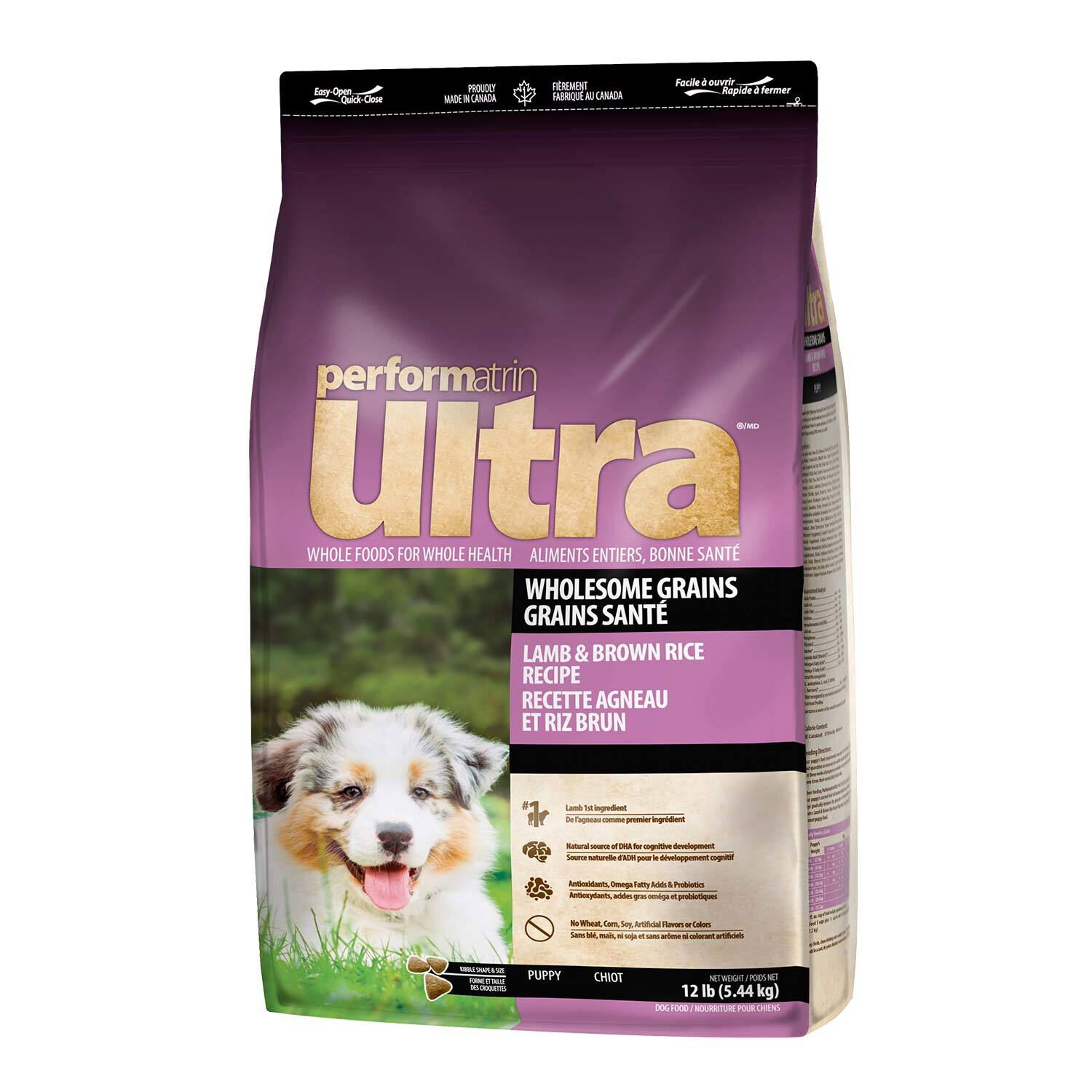 Performatrin Ultra Wholesome Grains Lamb Brown Rice Recipe Puppy Formula Dry Dog Food 4 lb Pet Supermarket