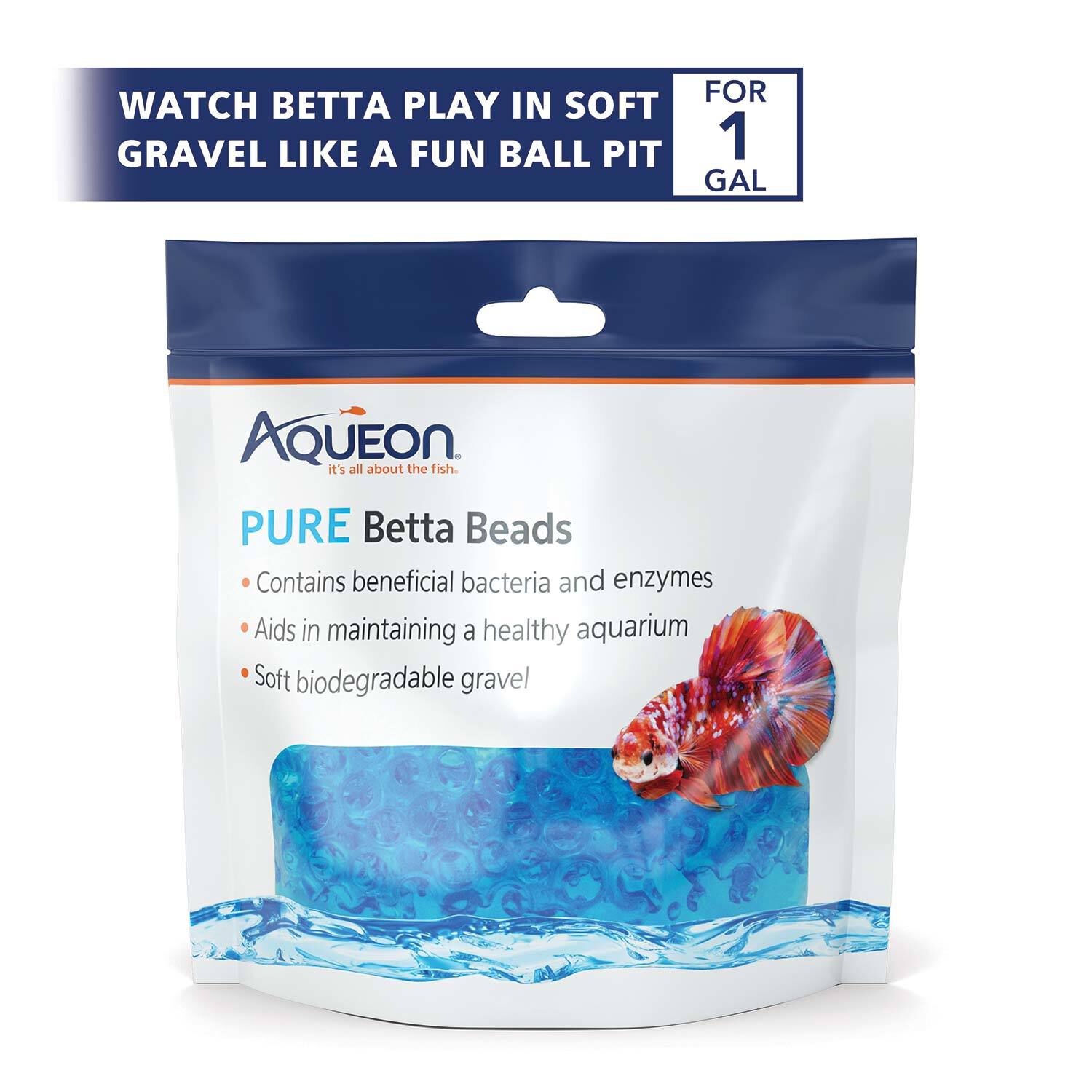 Aqueon Betta Beads Blue, 8.8-Oz Pouch