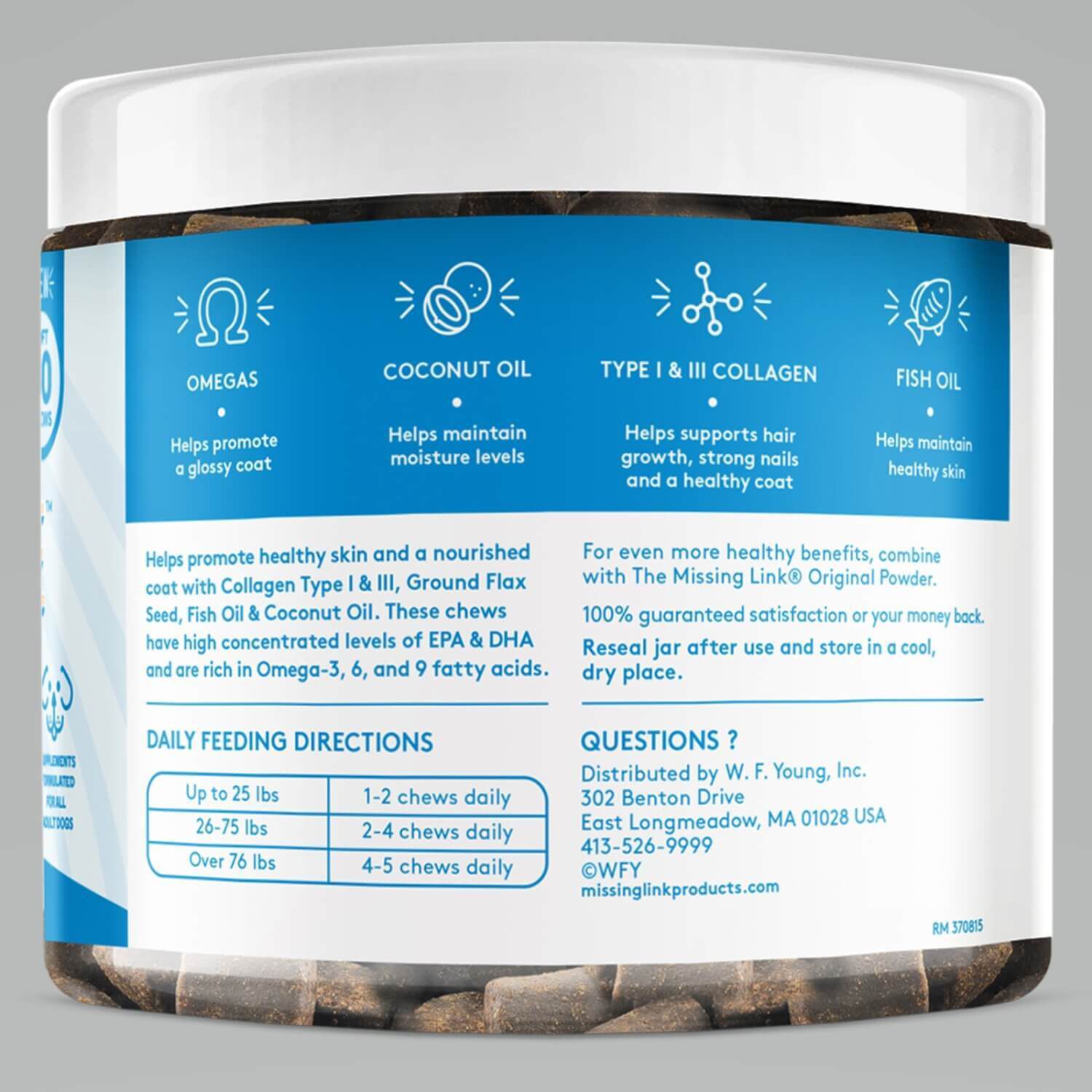 The Missing Link Collagen Care&trade; Soft Chews Skin & Coat, 60 Count Jar