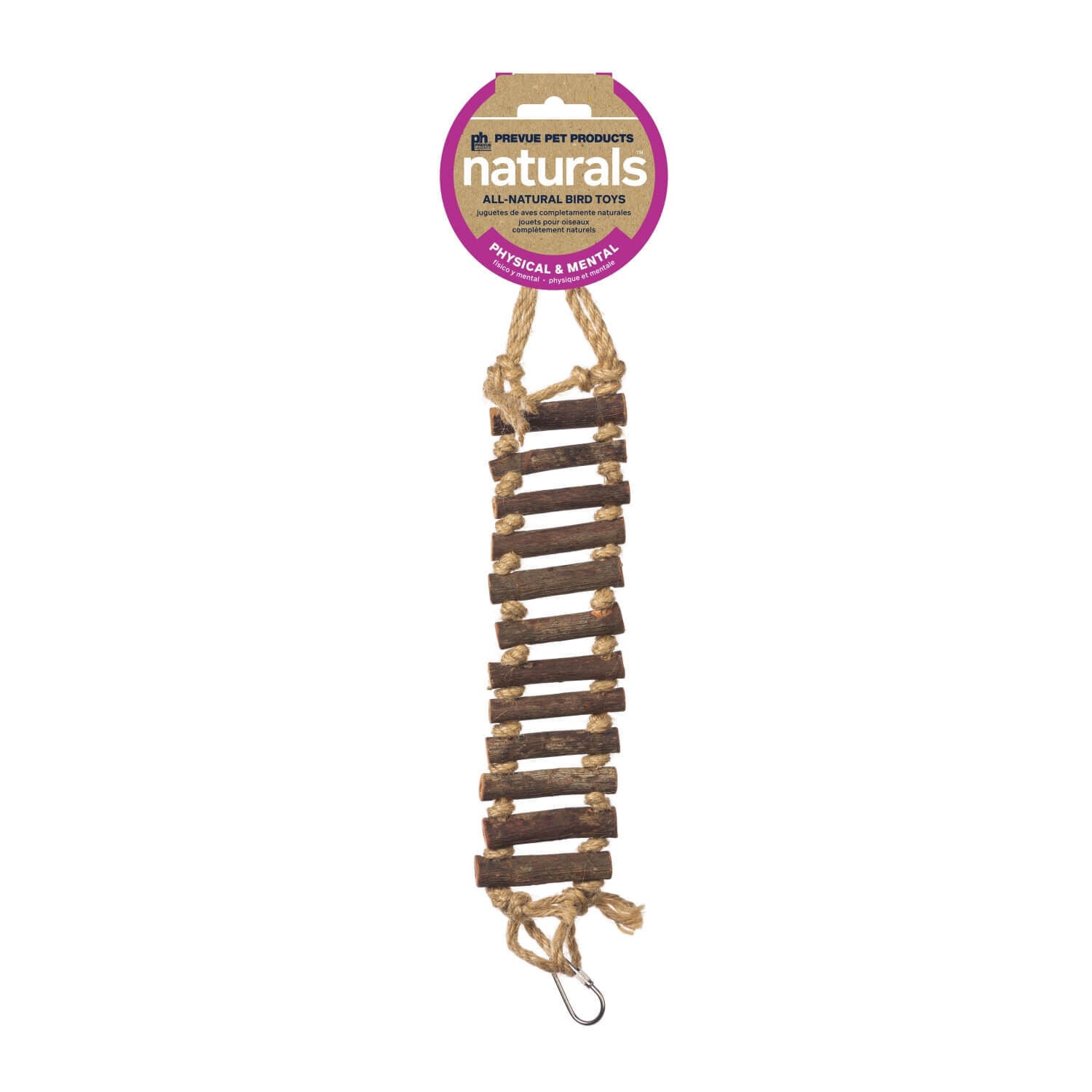 Prevue Pet Products Naturals Rope Ladder Bird Toy Earthtone Brown, 3" X 20"