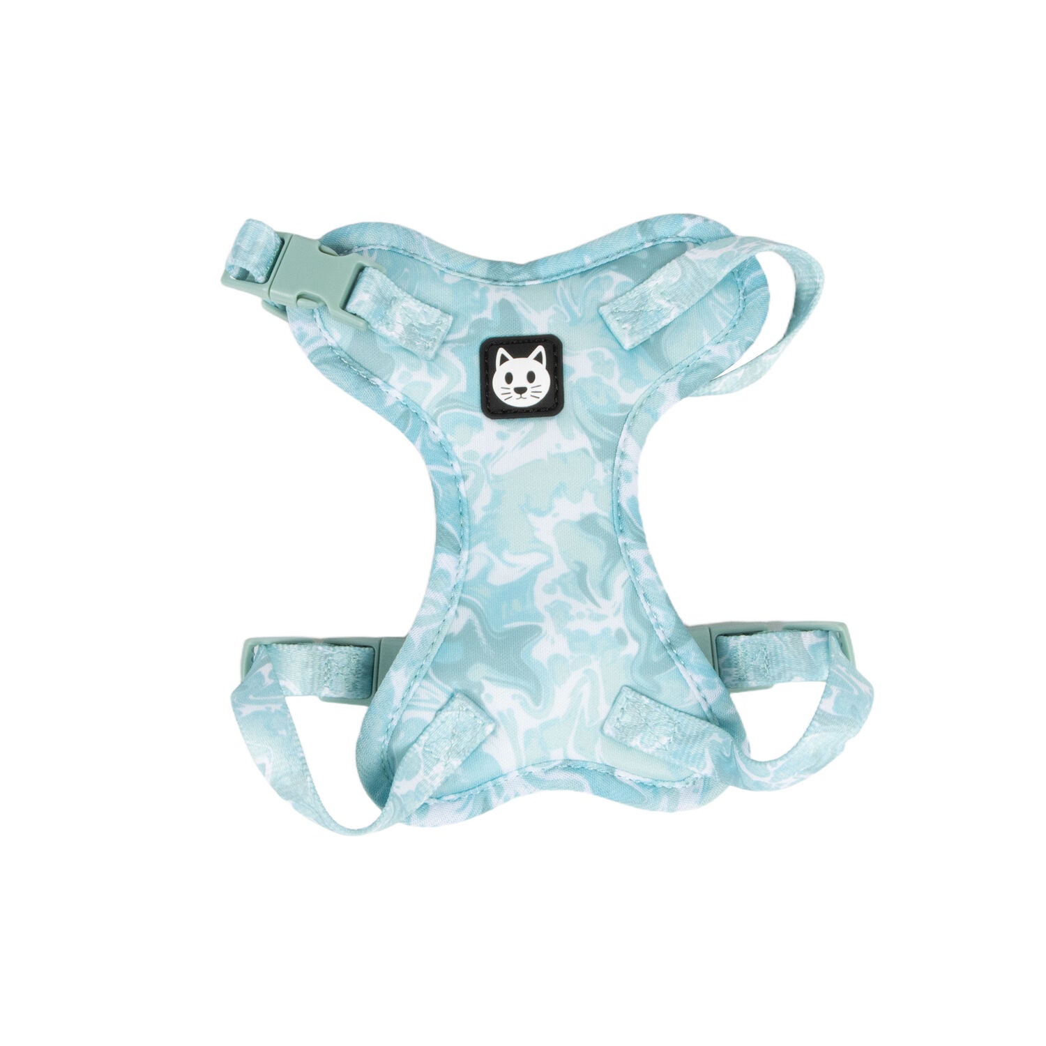 Bailey & Bella Blue Marble Print Cat Harness Leash Set, 2-Piece