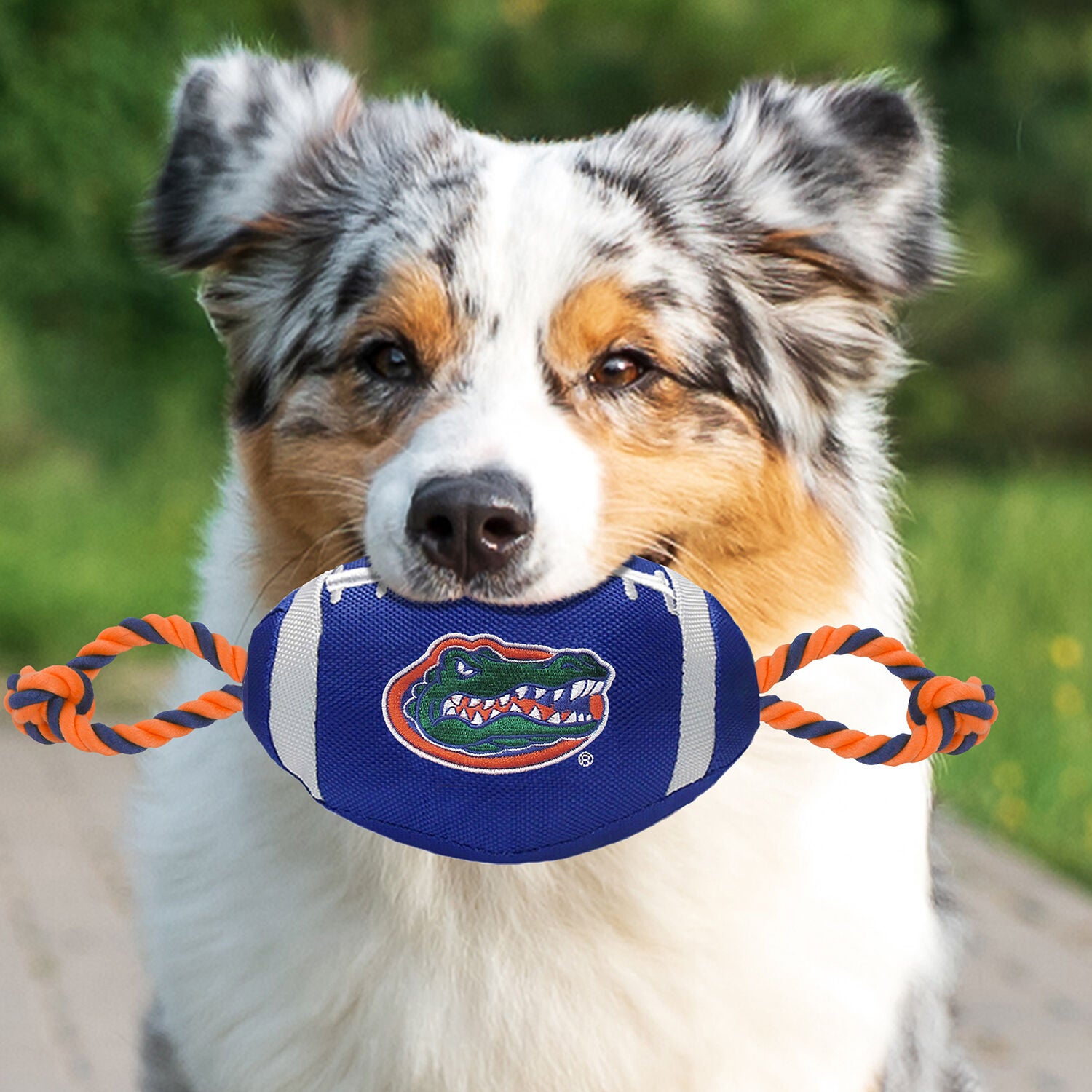 Pets First University Of Florida Gators Plush Rope And Tug Football Dog Toy