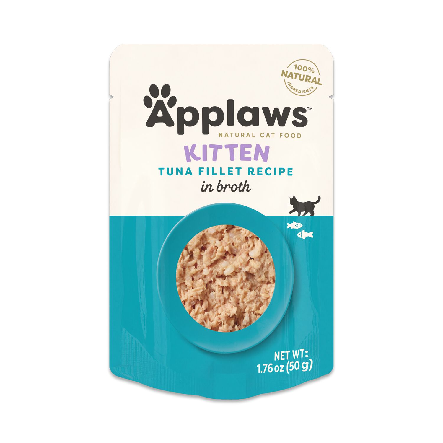 Applaws Kitten Tuna Fillet In Broth Grain-Free Wet Cat Food, 1.76-Oz Pouch