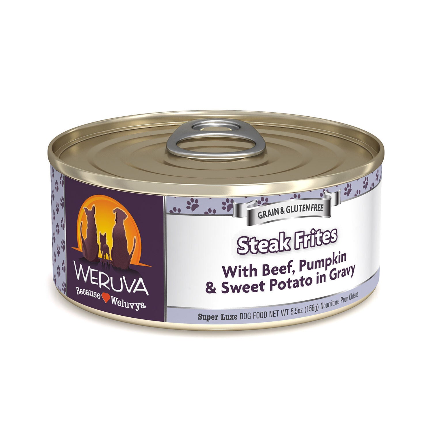 Weruva Steak Frites Canned With Beef, Pumpkin, And Sweet Potato In Gravy