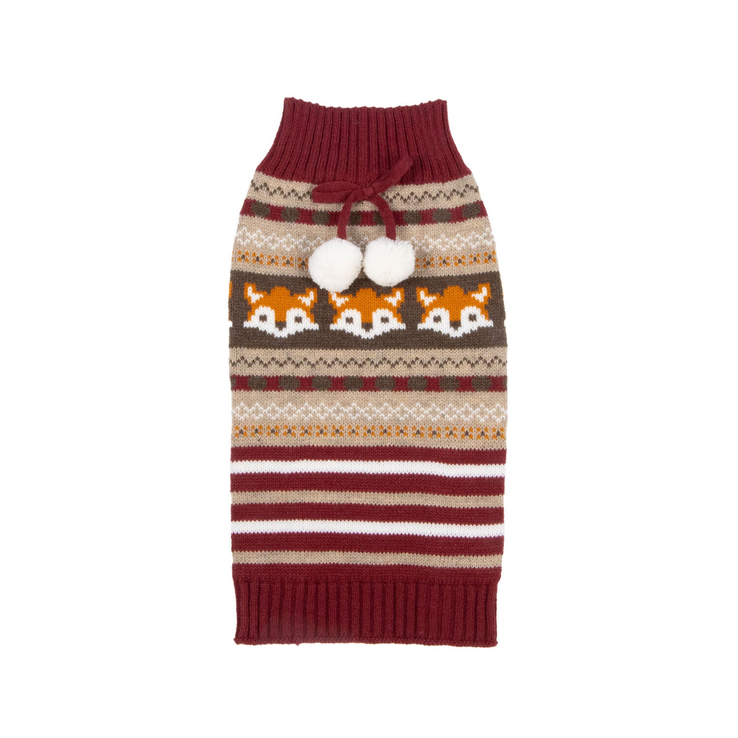 Simply Dog Fox Fair Isle Dog Sweater, Large