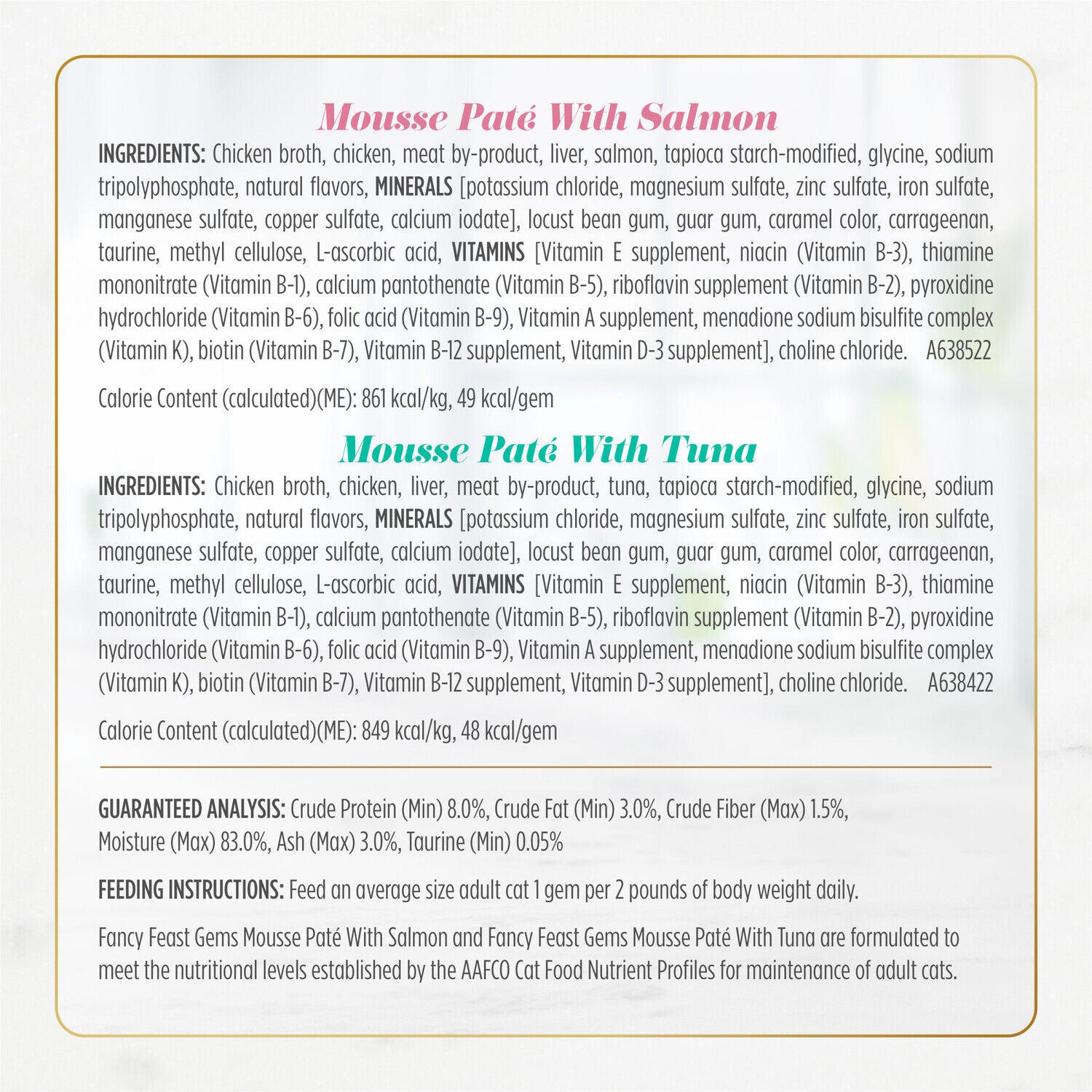 Fancy Feast Gems Pate Cat Food Mousse And A Halo Of Savory Gravy Wet Cat Food Variety Pack - (12) 4 Oz. Boxes