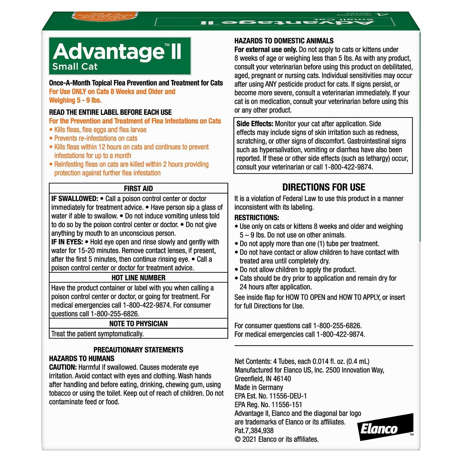 Advantage Ii Flea Treatment For Cats, 5 To 9 Lbs