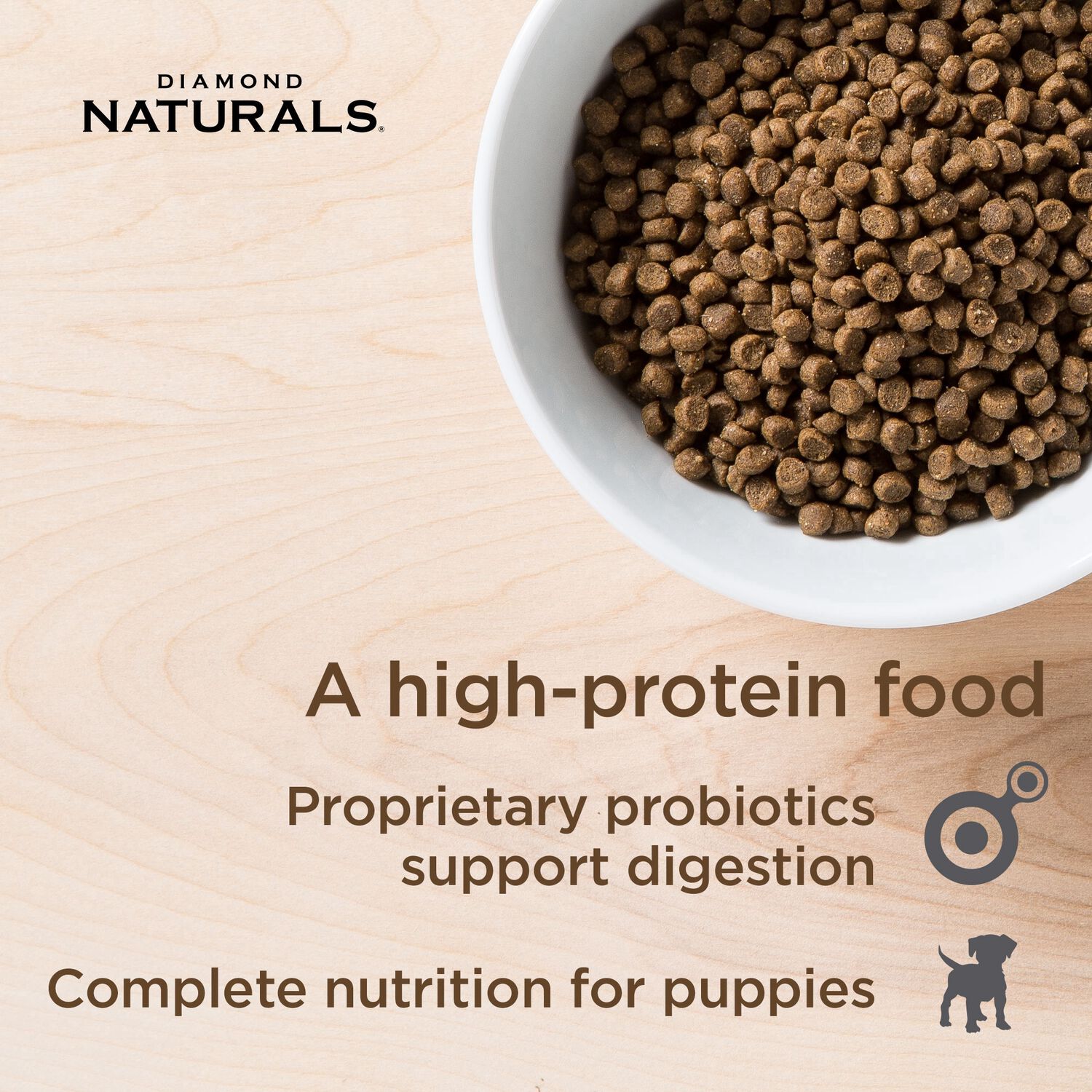 Diamond Naturals Small & Medium Breed Puppy Dry Dog Food,  Chicken & Rice Formula, 18-Lb Bag