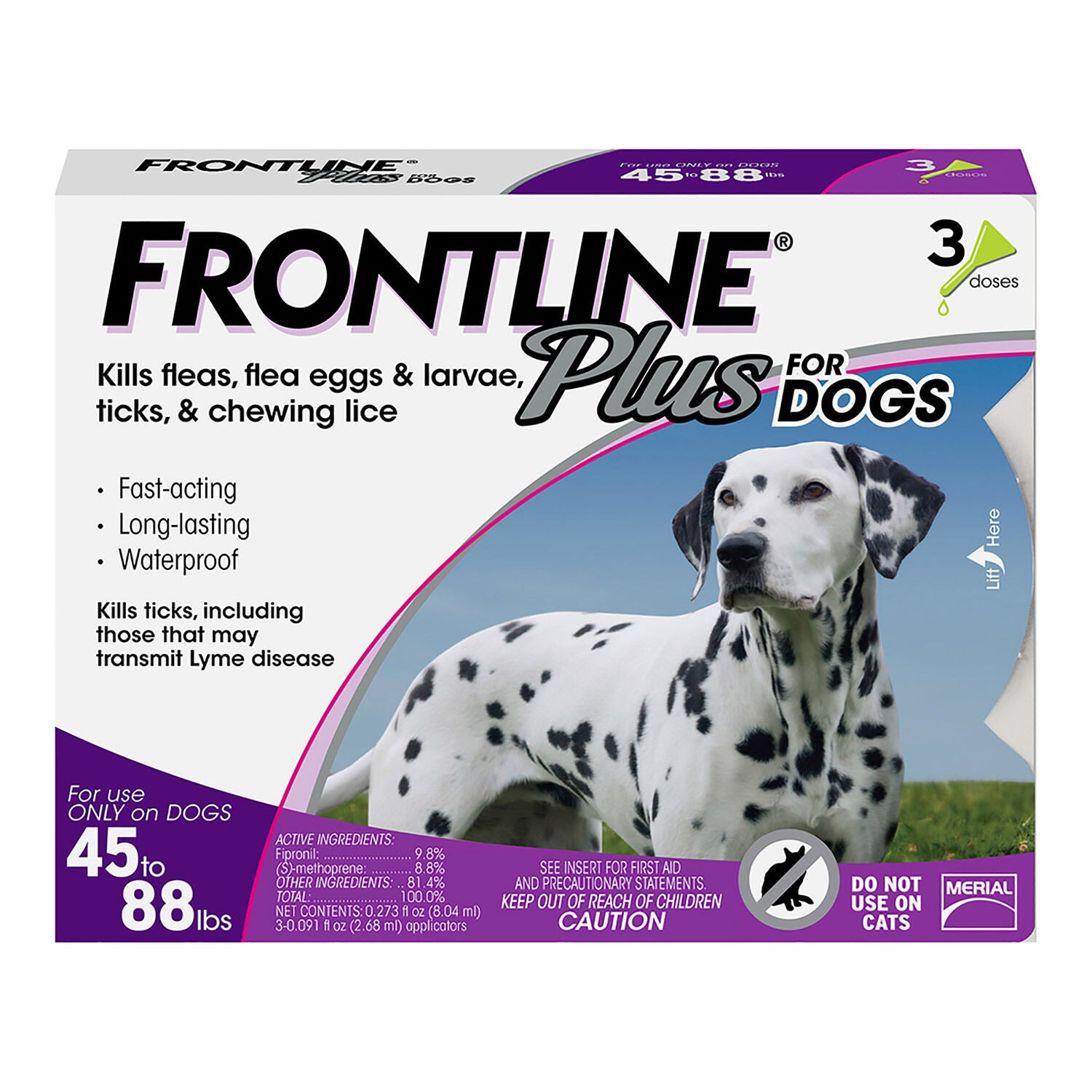 Frontline Plus Flea Tick Treatment For Dogs 45 To 88Lbs Pet