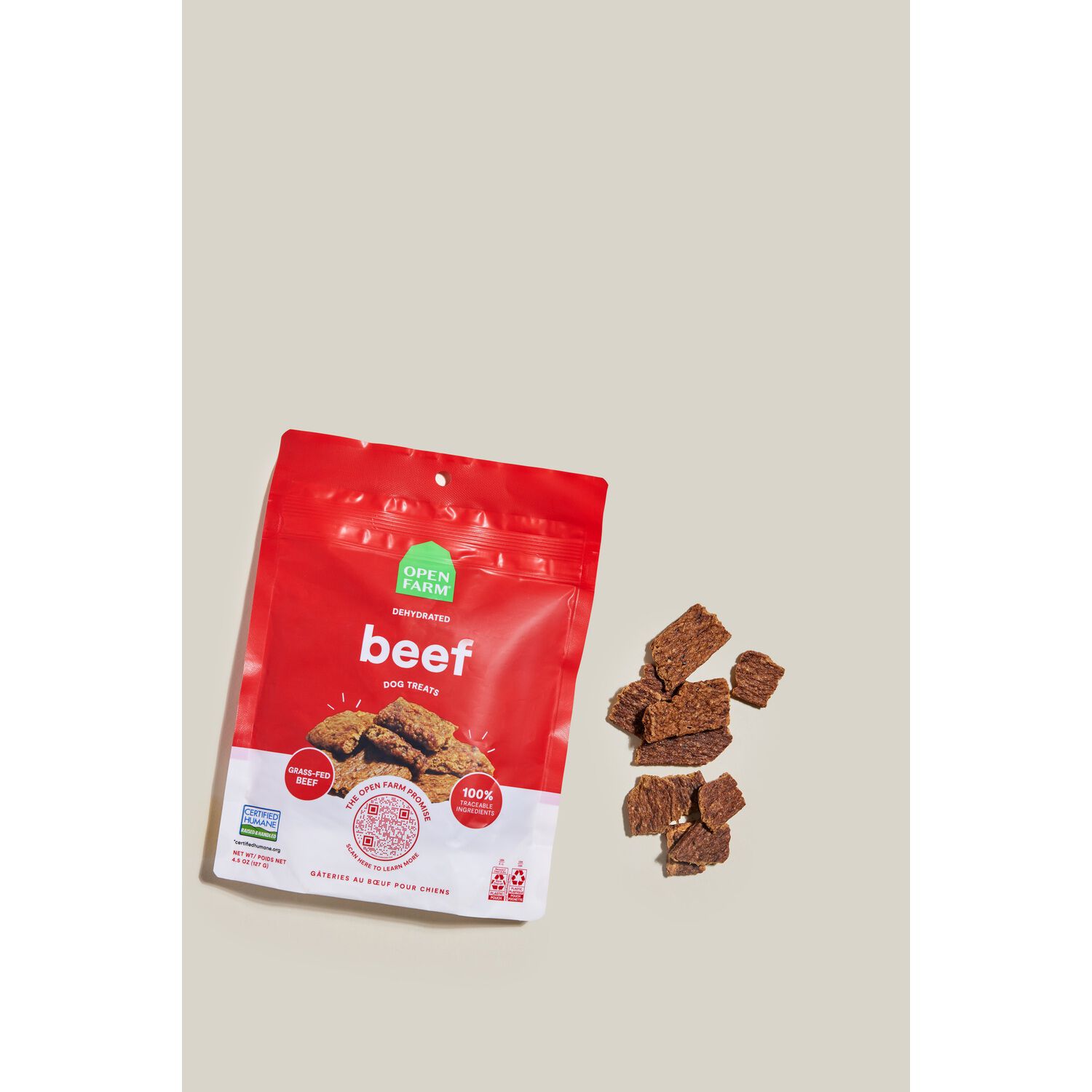 Open Farm Dehydrated Grass-Fed Beef Dog Treats, 4.5Oz