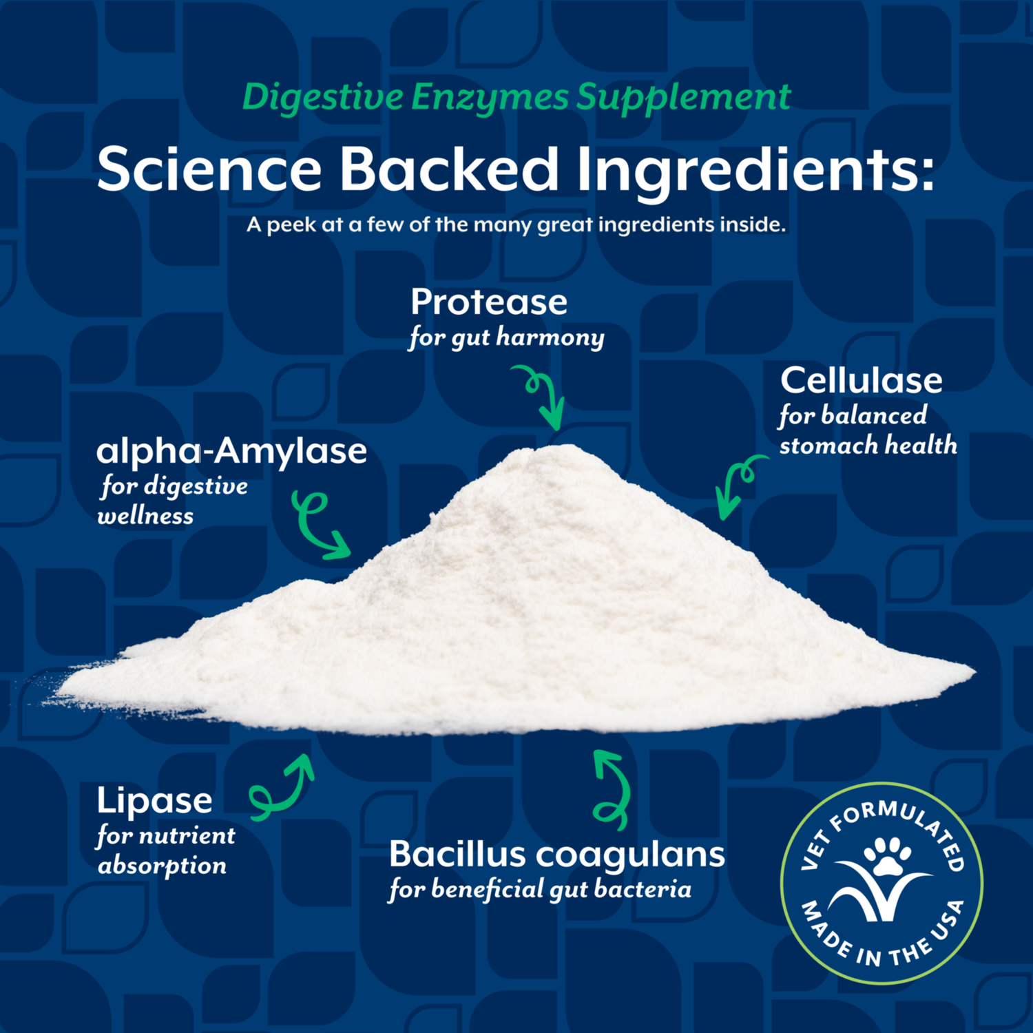 Naturvet Digestive Enzymes Plus Pre & Probiotics Powder Supplement For Dogs & Cats