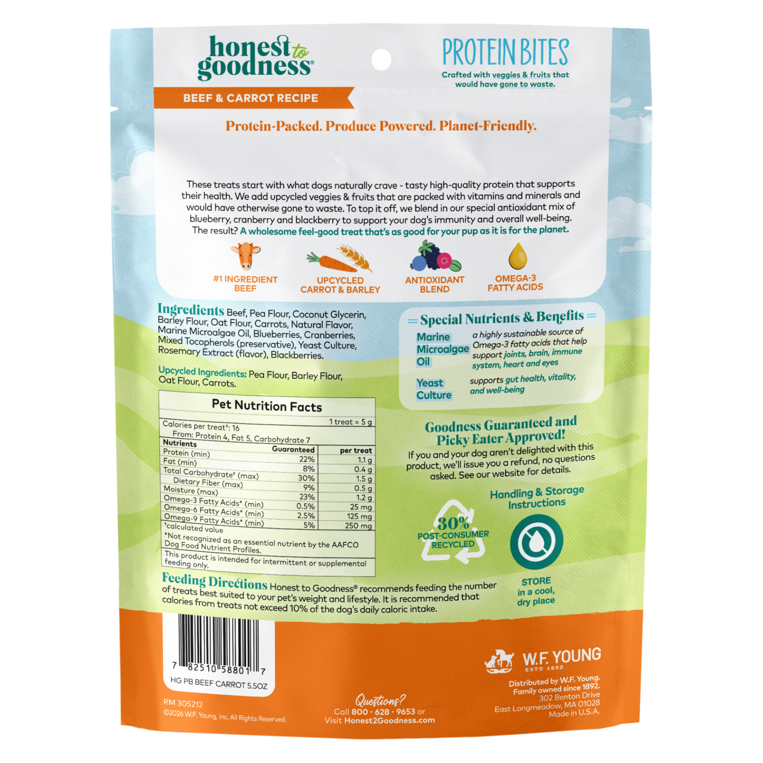 Honest To Goodness Protein Bites Jerky Dog Treats, Beef & Carrots, 5.5-Oz
