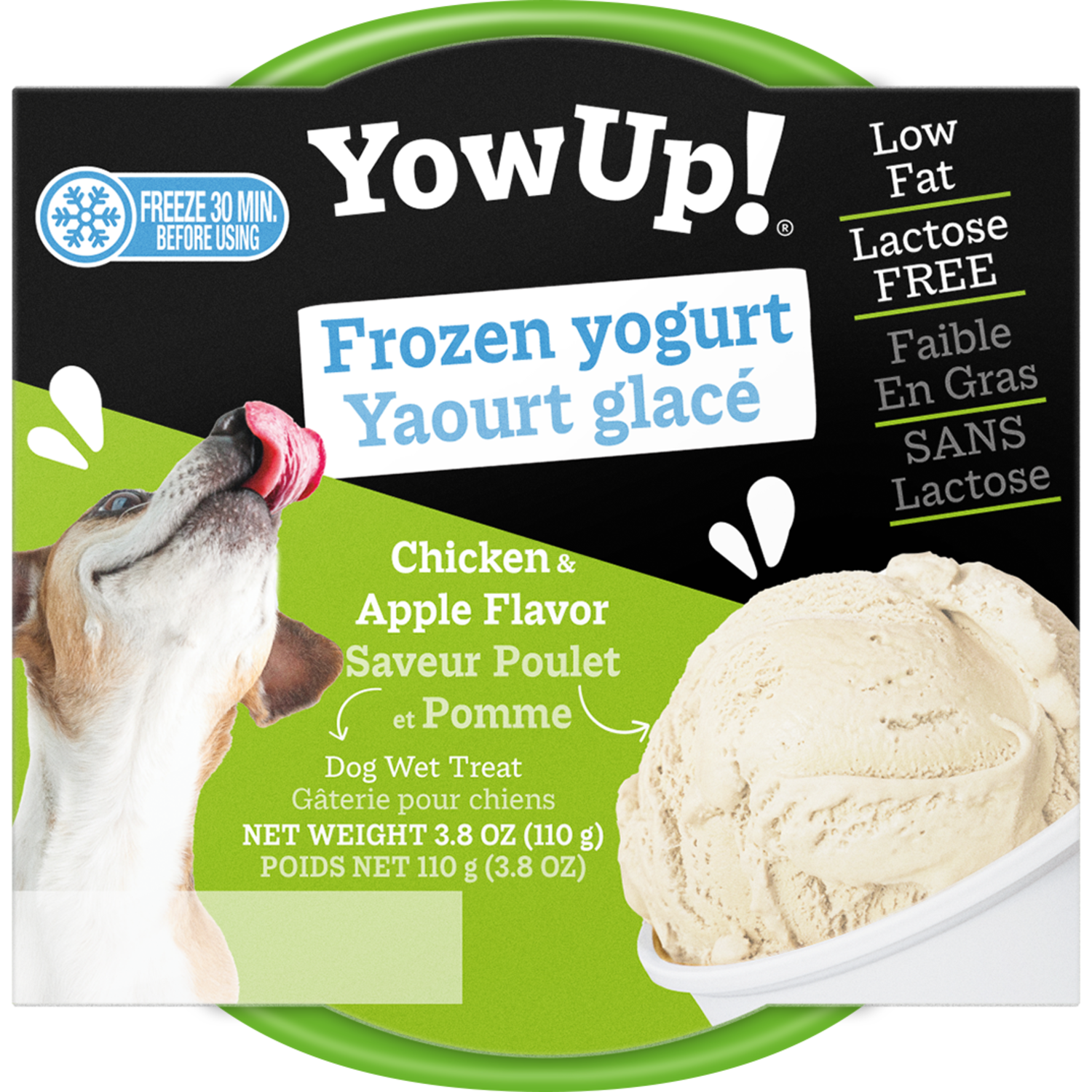 Yowup! Frozen Yogurt Lactose-Free Dog Treats, Chicken & Apple Flavor, 3.8-Oz