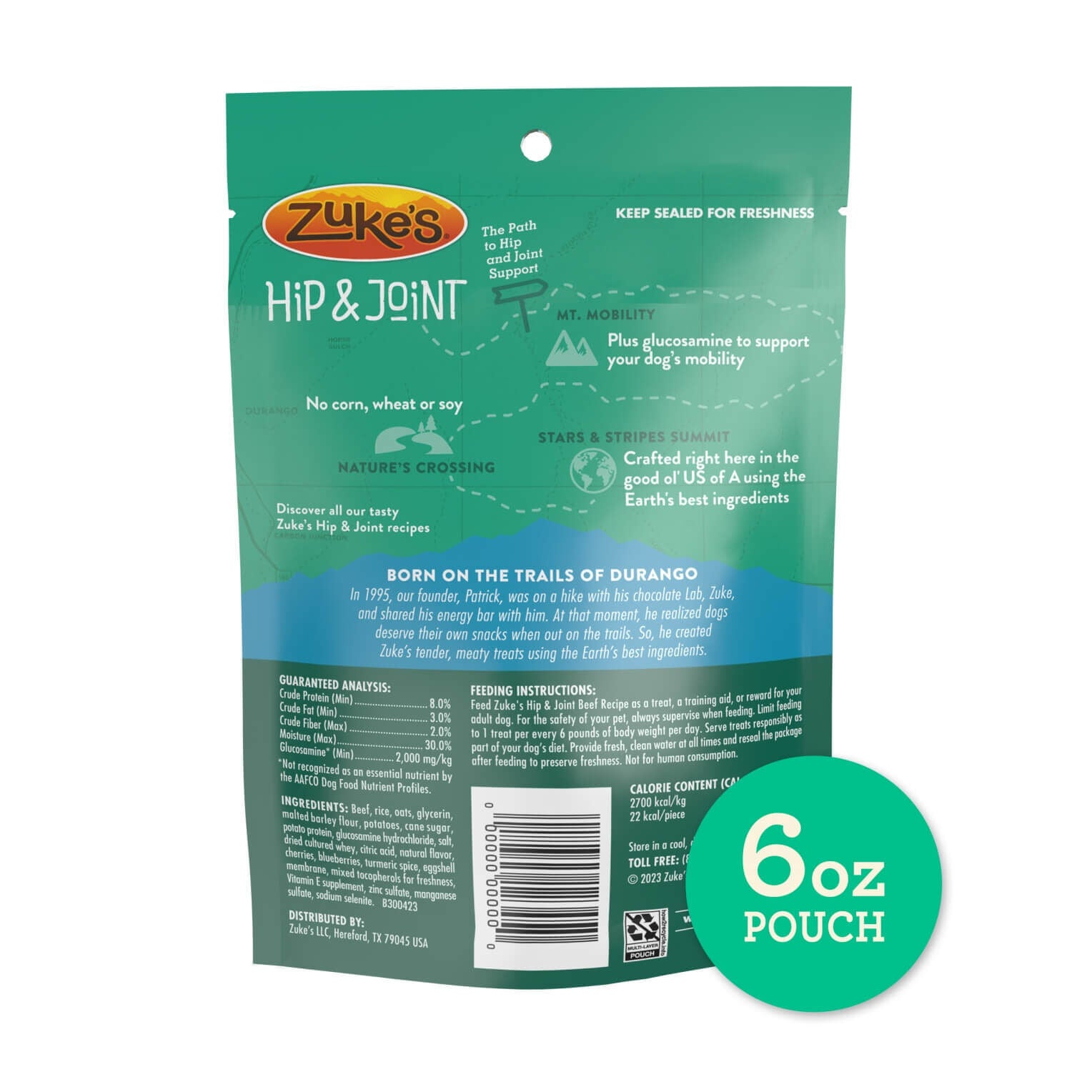 Zuke's Hip & Joint Soft & Chewy Dog Treats, Beef Recipe