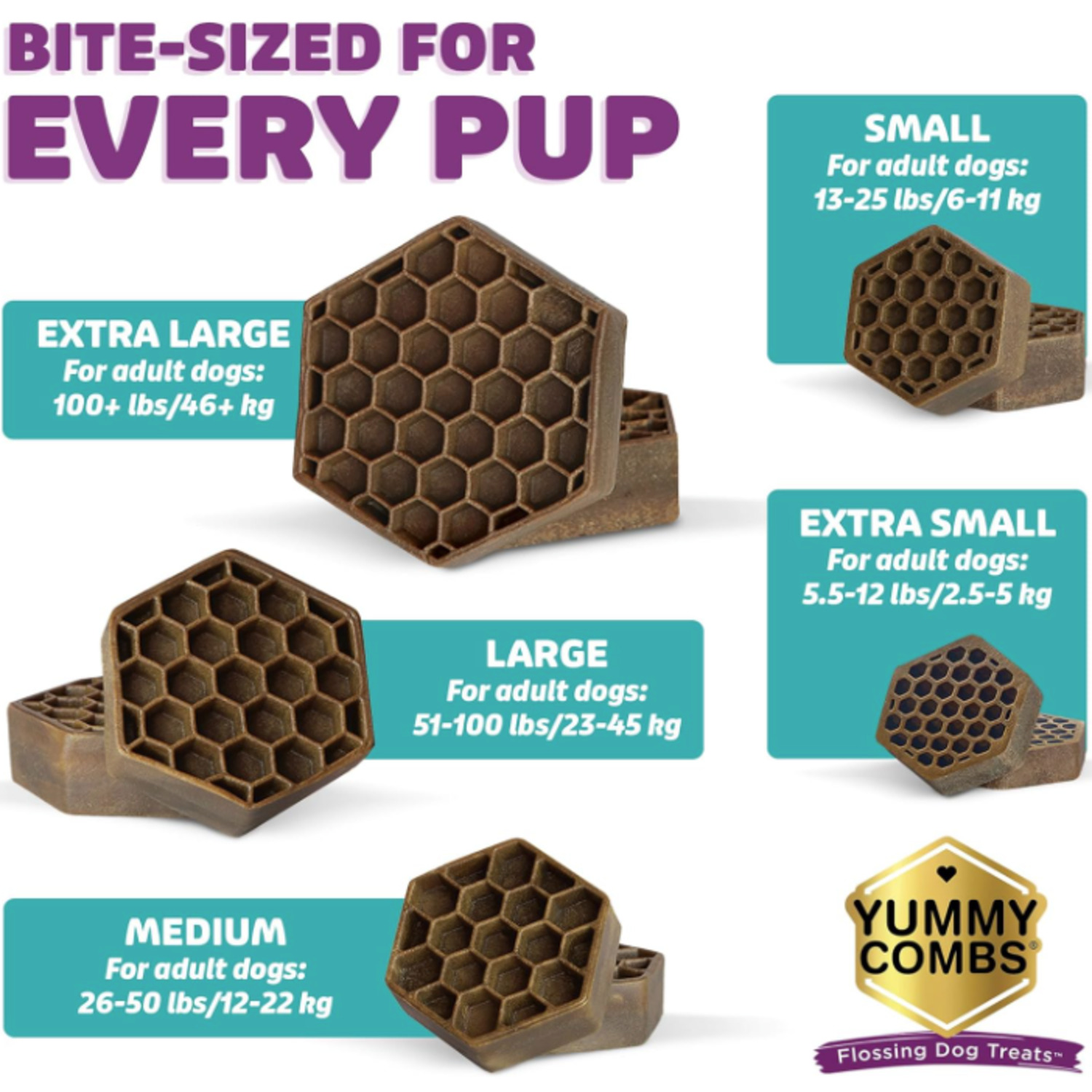 Yummy Combs Adult Medium Dog Dental Treats, Chicken, 1 Pack
