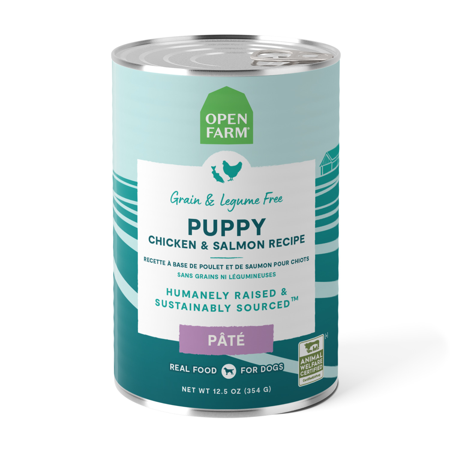 Open Farm Puppy Chicken & Salmon Recipe P&acirc;t&eacute; Wet Dog Food, 12.5Oz