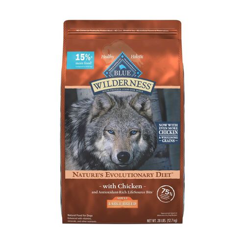 Blue Buffalo Wilderness High Protein Natural Large Breed Adult Dry Dog Food Plus Wholesome Grains, Chicken