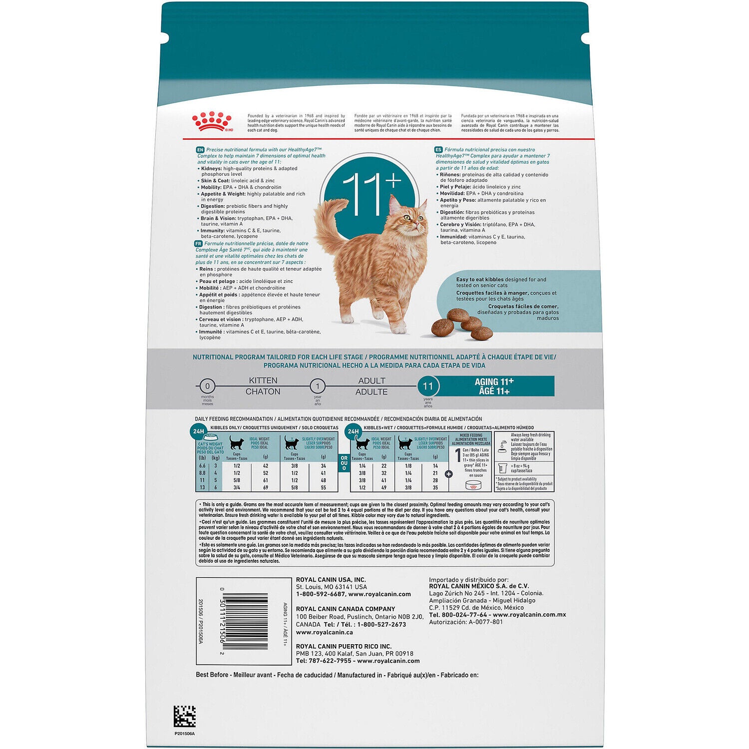 Royal Canin Feline Health Nutrition Aging 11+ Senior Dry Cat Food, 6-Lb Bag