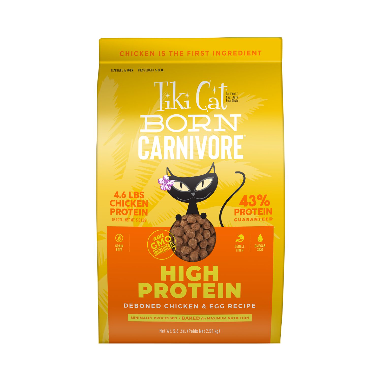 Tiki Cat Born Carnivore High Protein Dry Cat Food, Deboned Chicken & Egg, 5.6-Lb Bag
