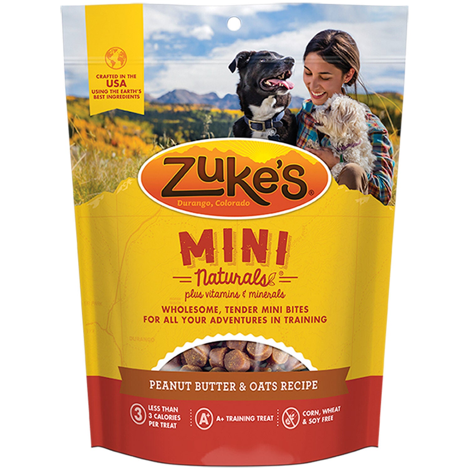 Zuke's Mini Naturals Dog Treat, Peanut Butter Oats Recipe Pet