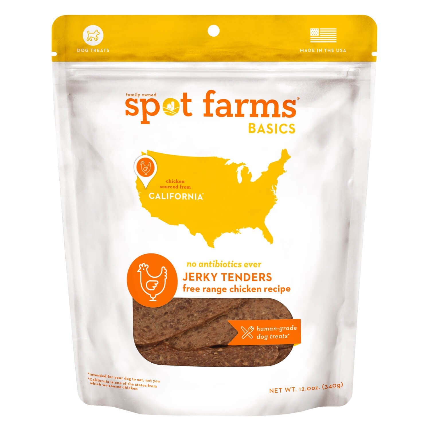 Spot Farms Basics Chicken Jerky Tenders All Natural Dog Treats, 12Oz