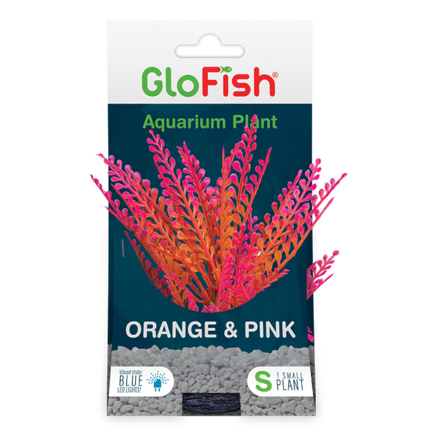 Glofish Artificial Plant Aquarium D&eacute;cor, Orange & Pink, Small