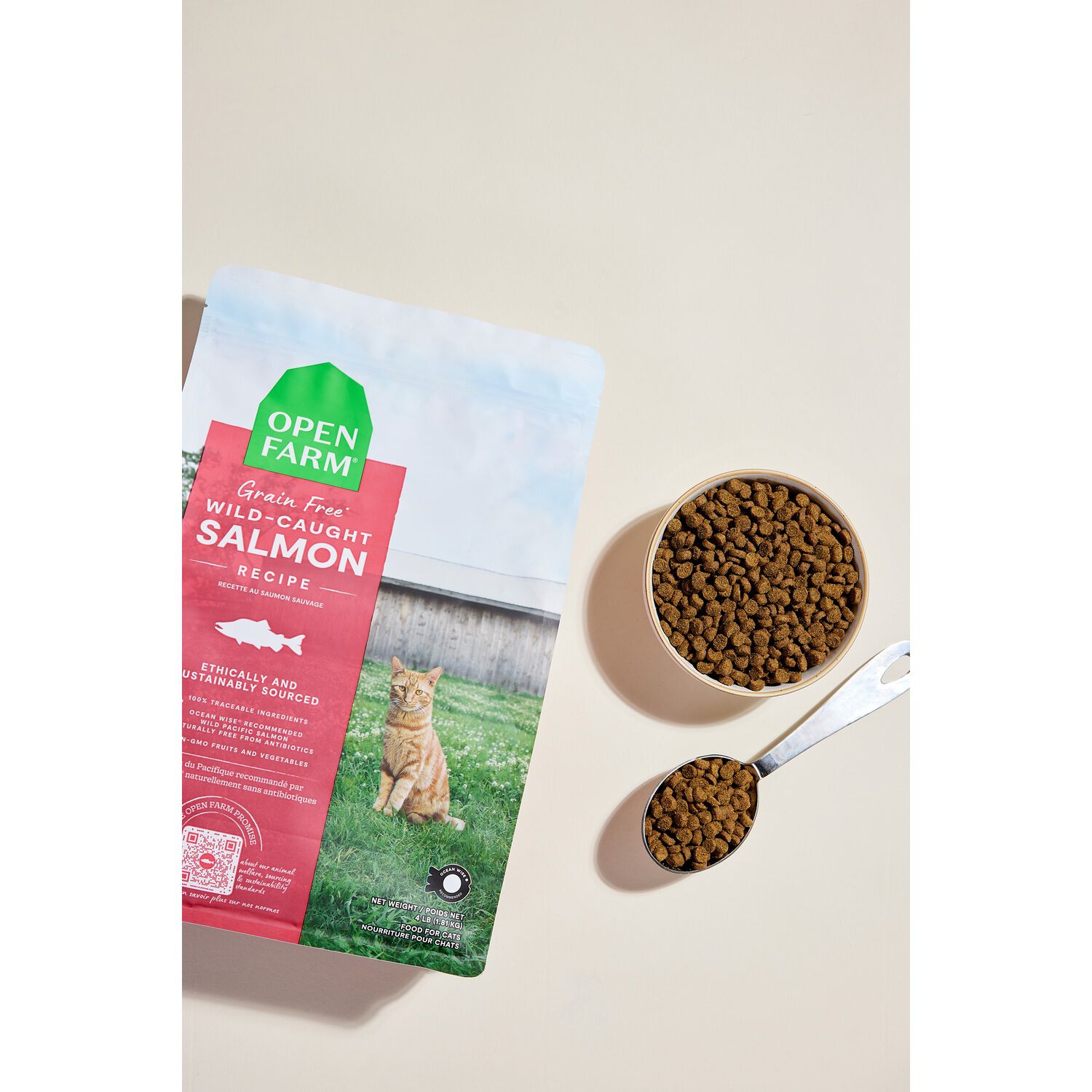 Open Farm Grain-Free Wild Caught Salmon Recipe Dry Cat Food, 4Lb