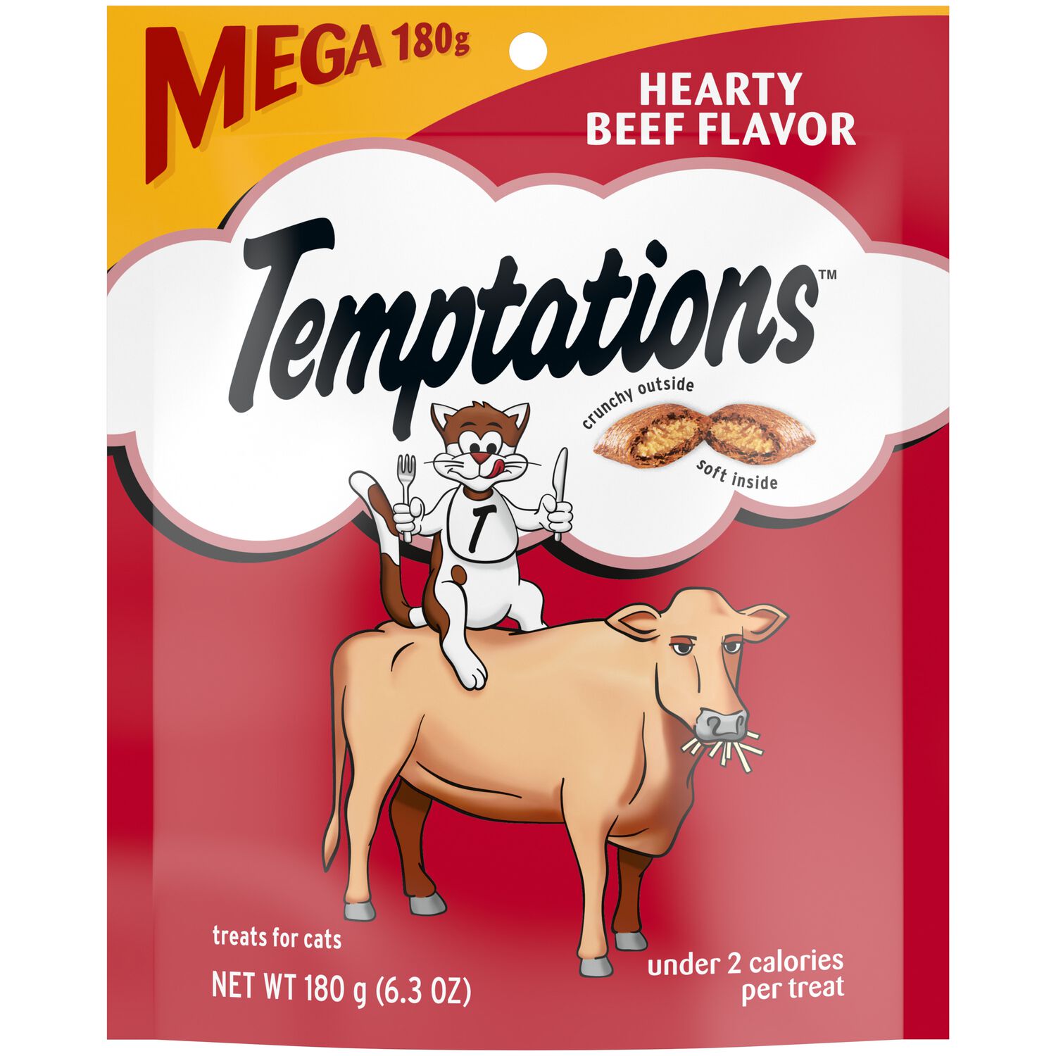 Temptations Classic Crunchy & Soft Cat Treats,  Tasty Hearty Beef Flavor , 6,3-Oz