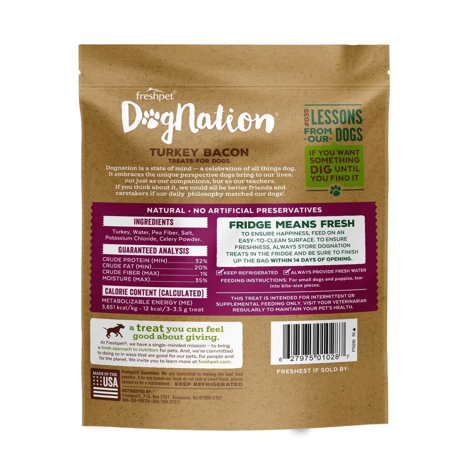 Freshpet Dog Nation Turkey Bacon Fresh Natural Dog Treats