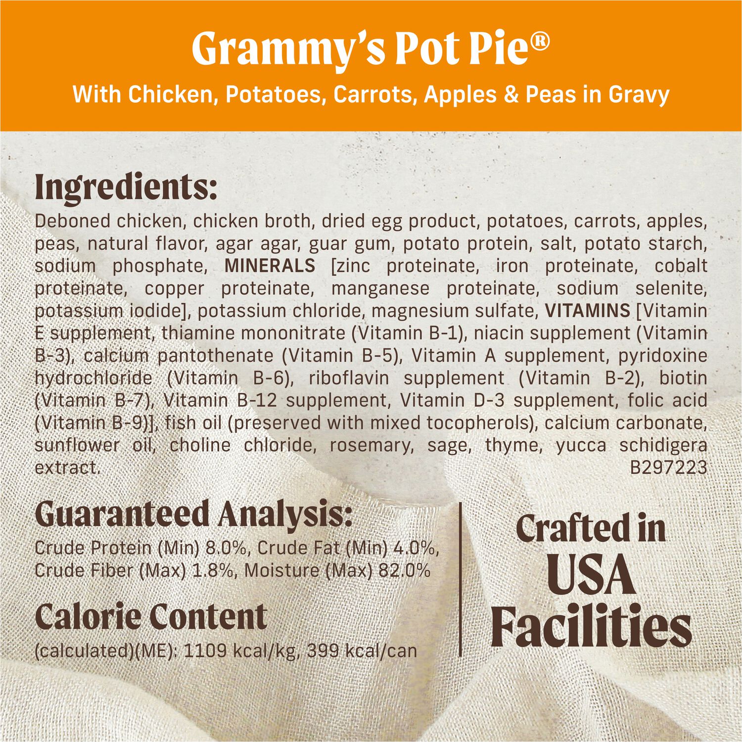 Merrick Grain-Free Premium And Wholesome Gluten Free Canned Adult Dog Food, Grammy&rsquo;S Pot Pie Receipe, 12.7-Oz Can