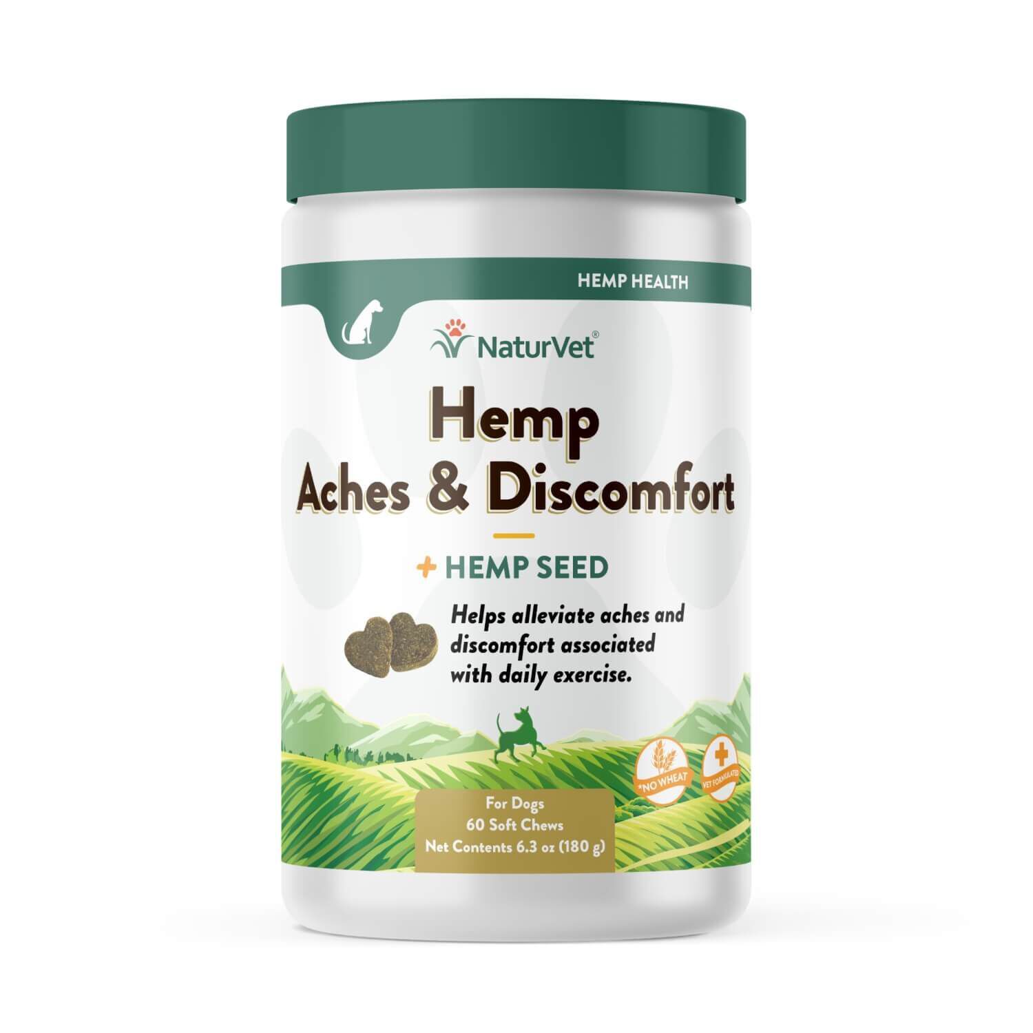 Naturvet Hemp Aches & Discomfort Soft Chews For Dogs, 60Ct
