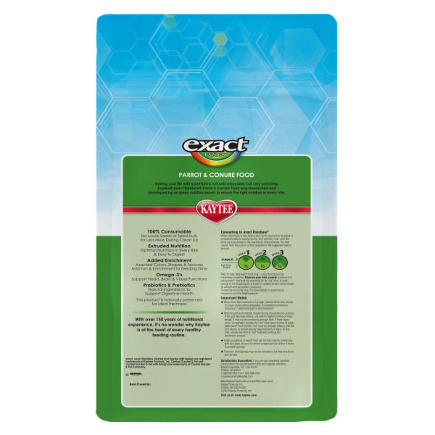 Kaytee Exact Rainbow Parrot & Conure, Premium Extruded Food - 4-Lb