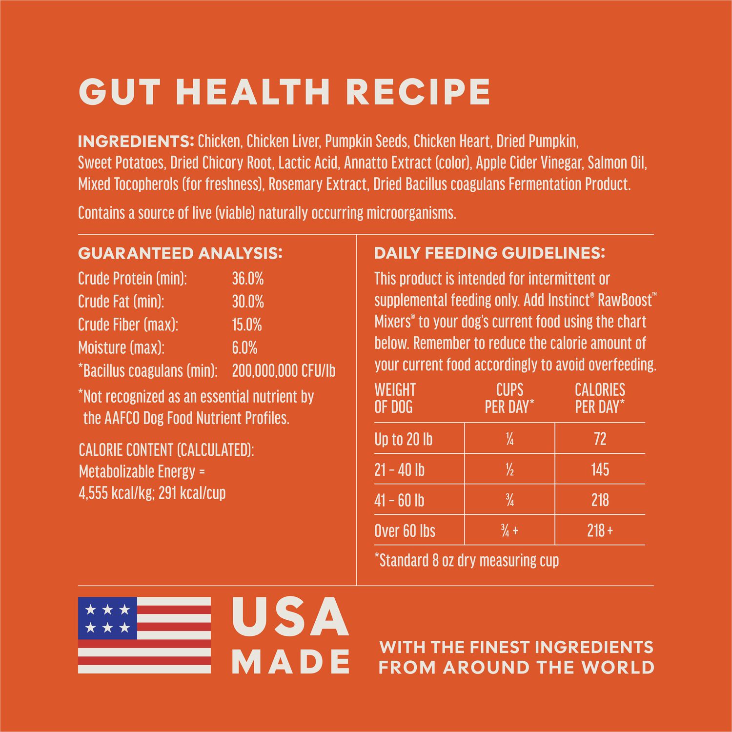 Instinct Raw Boost Mixers Gut Health Freeze-Dried Dog Food Topper, 12.5-Oz