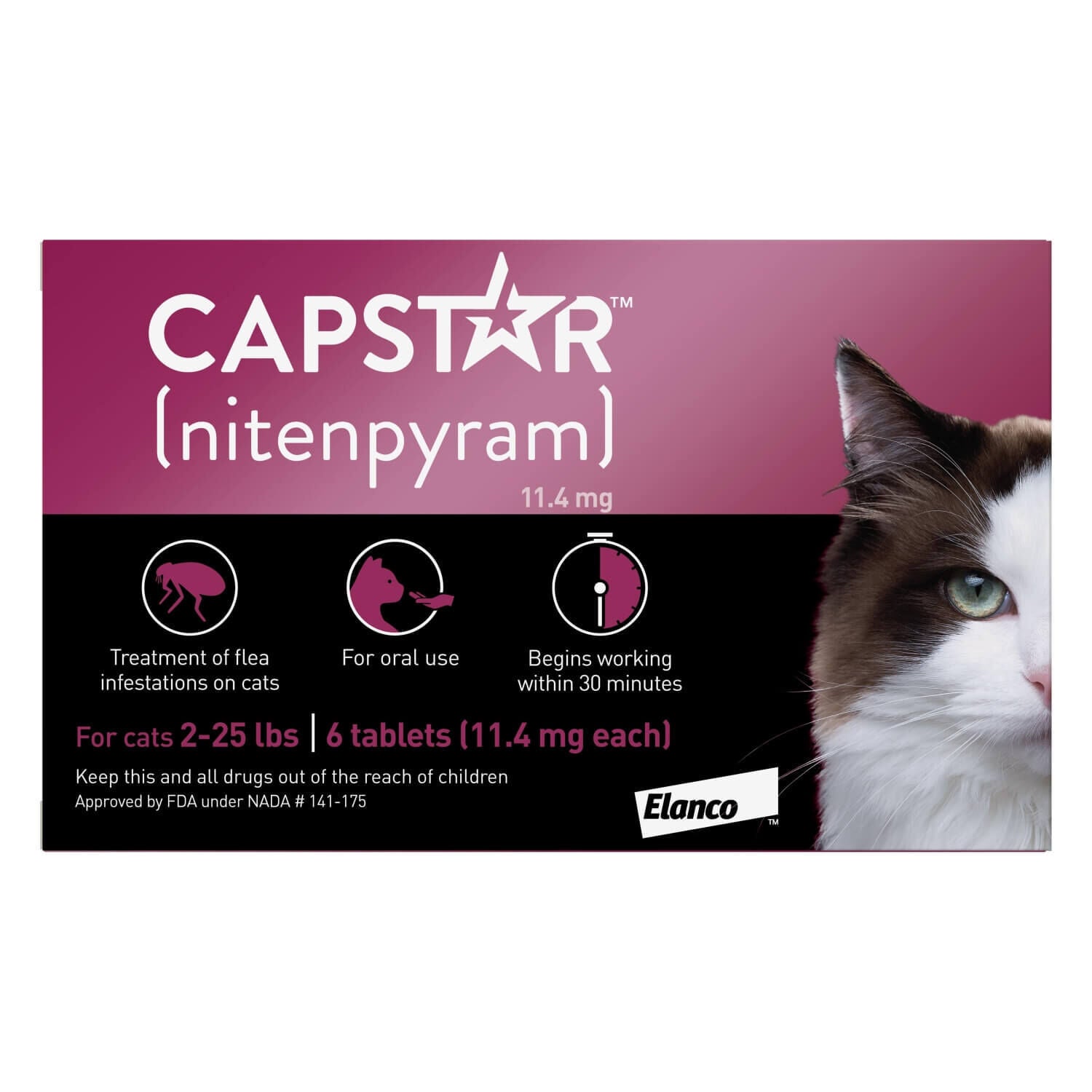 Capstar Flea Oral Treatment For Cats, 2-25 Lbs