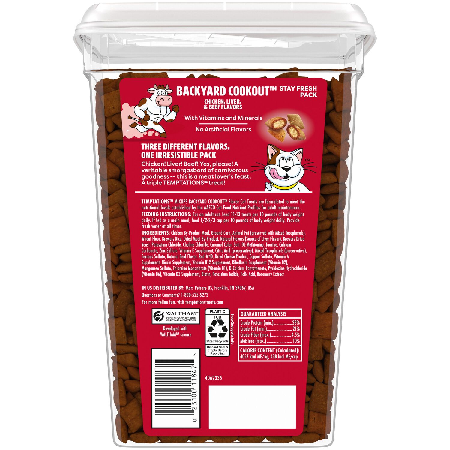 Temptations Mixups Crunchy & Soft Backyard Cookout Flavor Cat Treats, 30-Oz