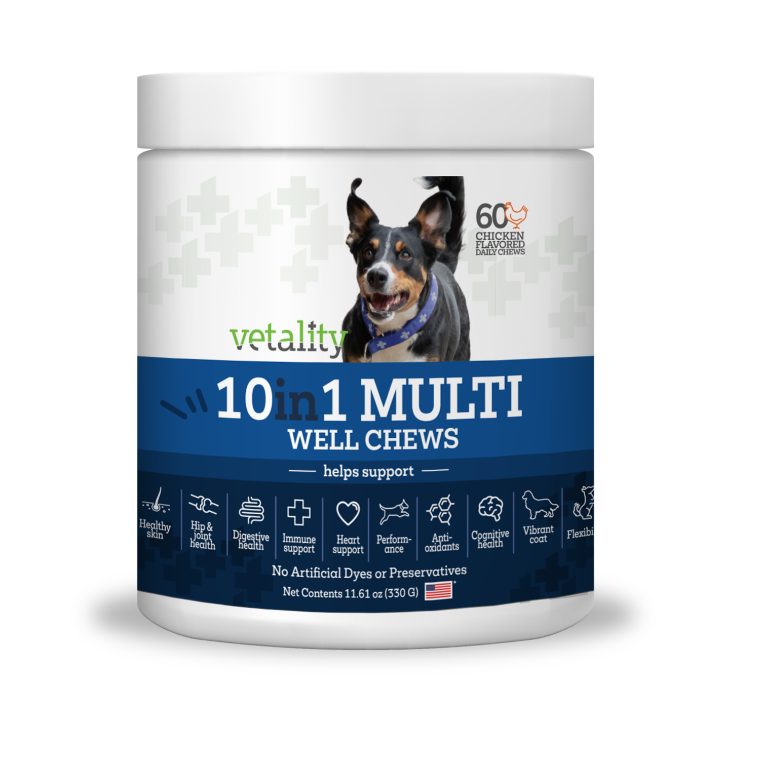 Vetality 10-In-1 Multi Well Chews Dog Supplement, 60-Count